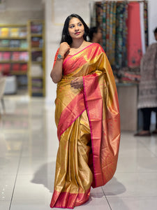 Traditional Zari Woven Jaal Patterned Banarasi Saree | PMC132