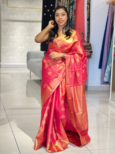 Traditional Zari Buta Weaved Banarasi Silk Saree | PMC123