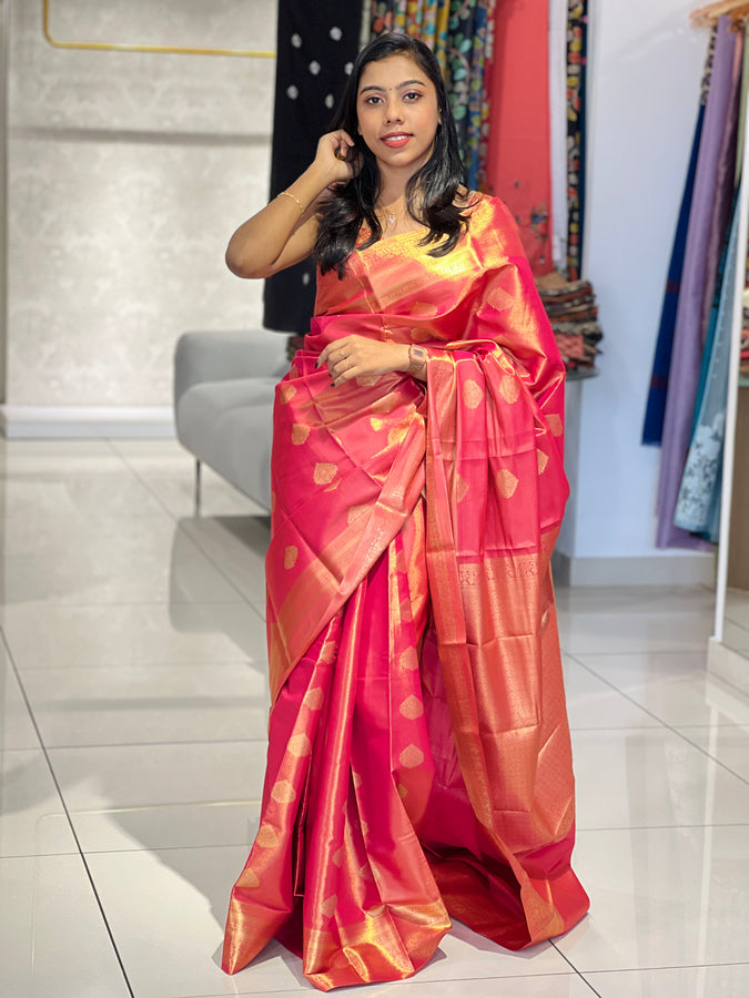 Traditional Zari Buta Weaved Banarasi Silk Saree | PMC123