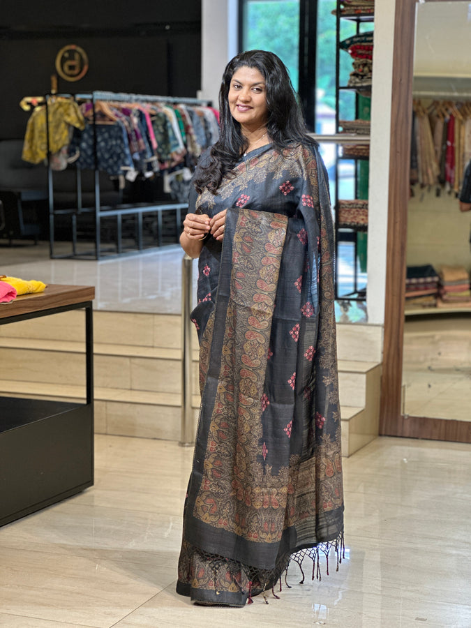 Pashmina Digital Printed Tussar Saree | SMC117