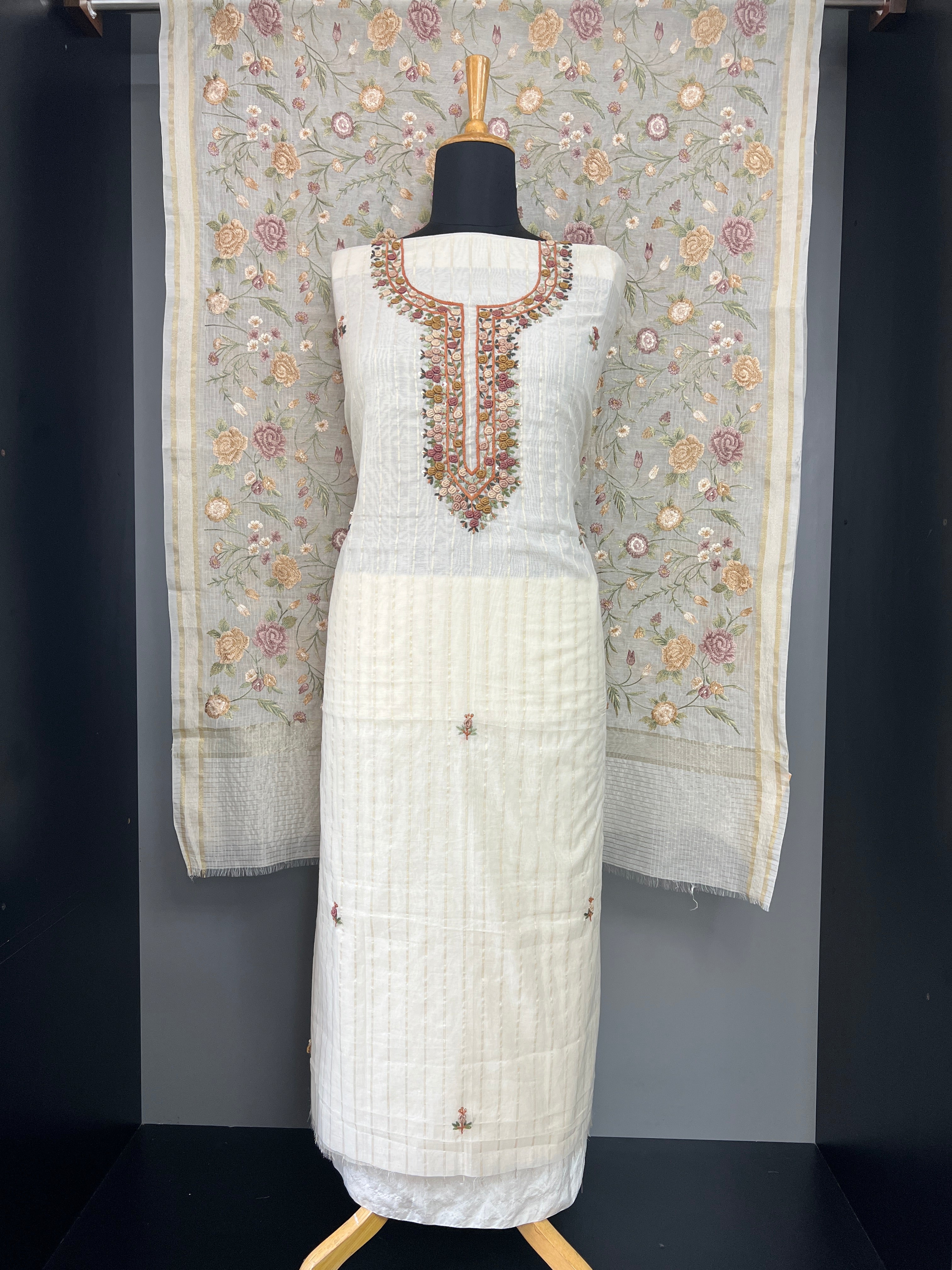 Hand Work Highlighting Chanderi Salwar Set | MM503