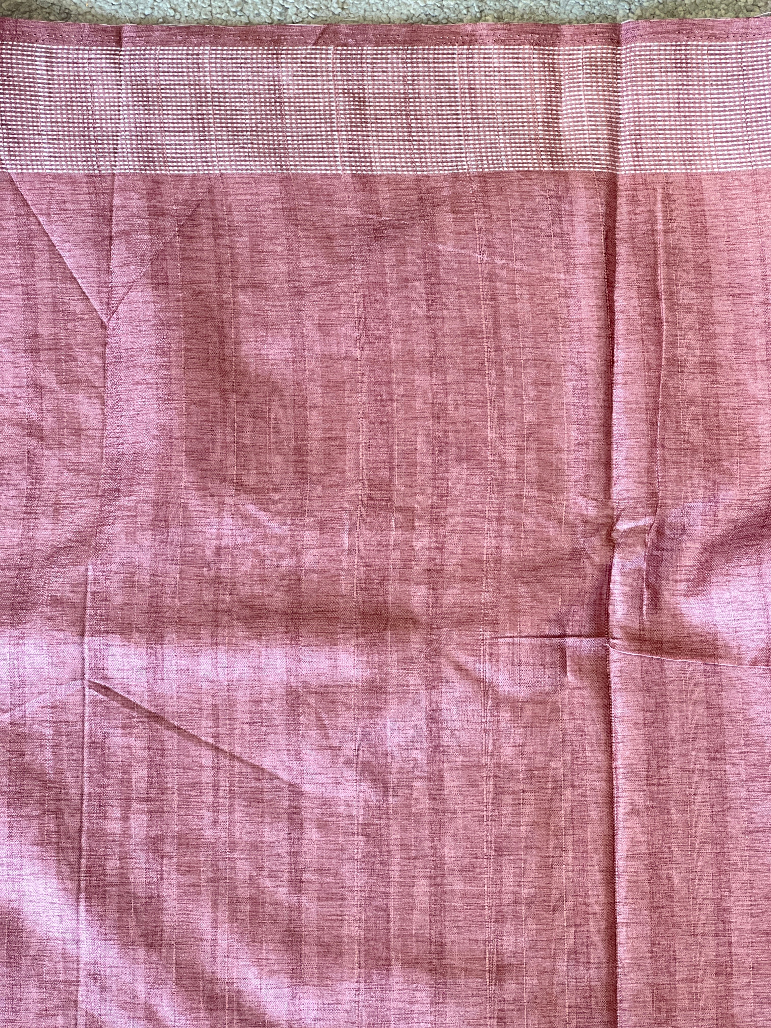 Machine Embroidery With Kantha Border Detailed Tussar Finish Saree | SUN317