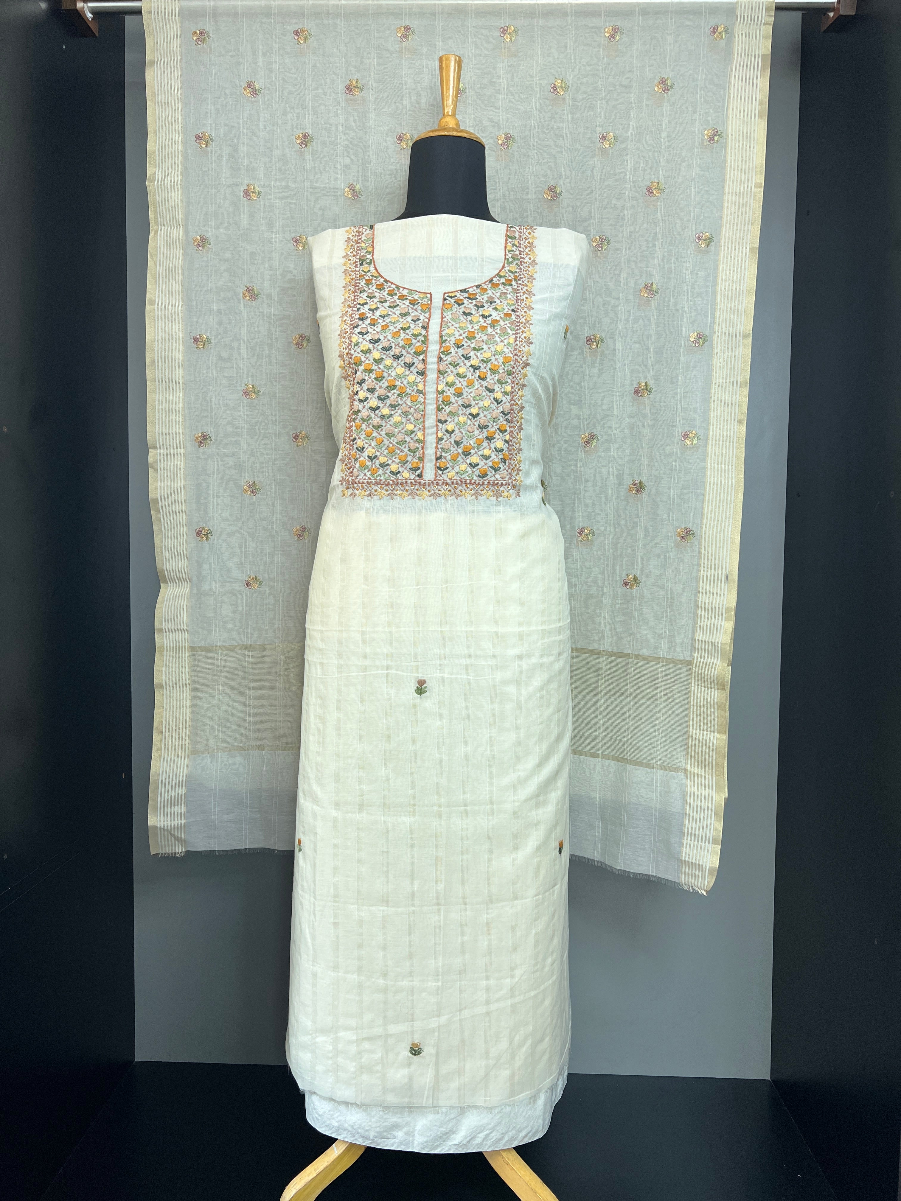 Hand Work Highlighting Chanderi Salwar Set | MM507