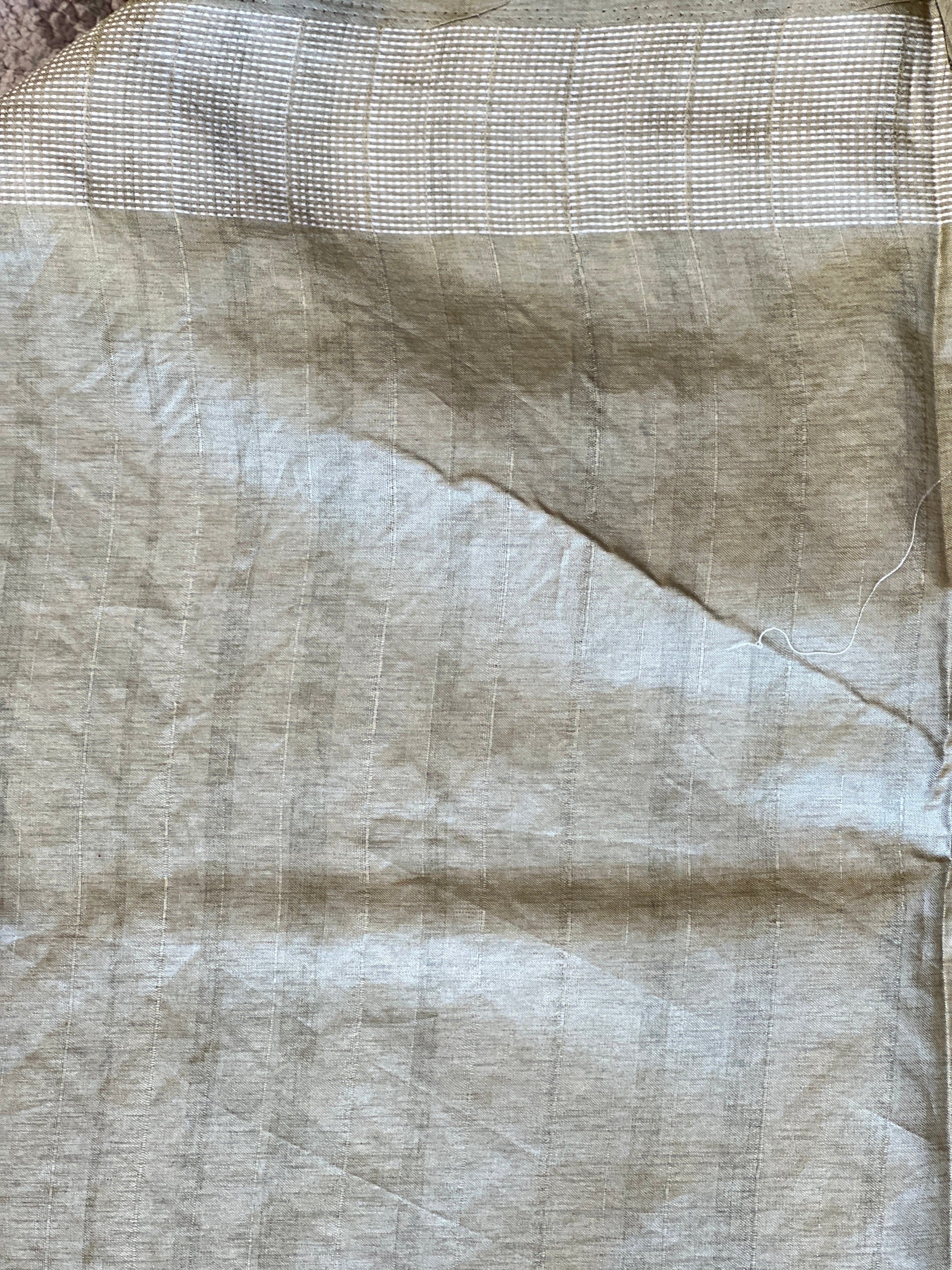 Machine Embroidery Geometric Patterned Tussar Finish Saree | SUN287