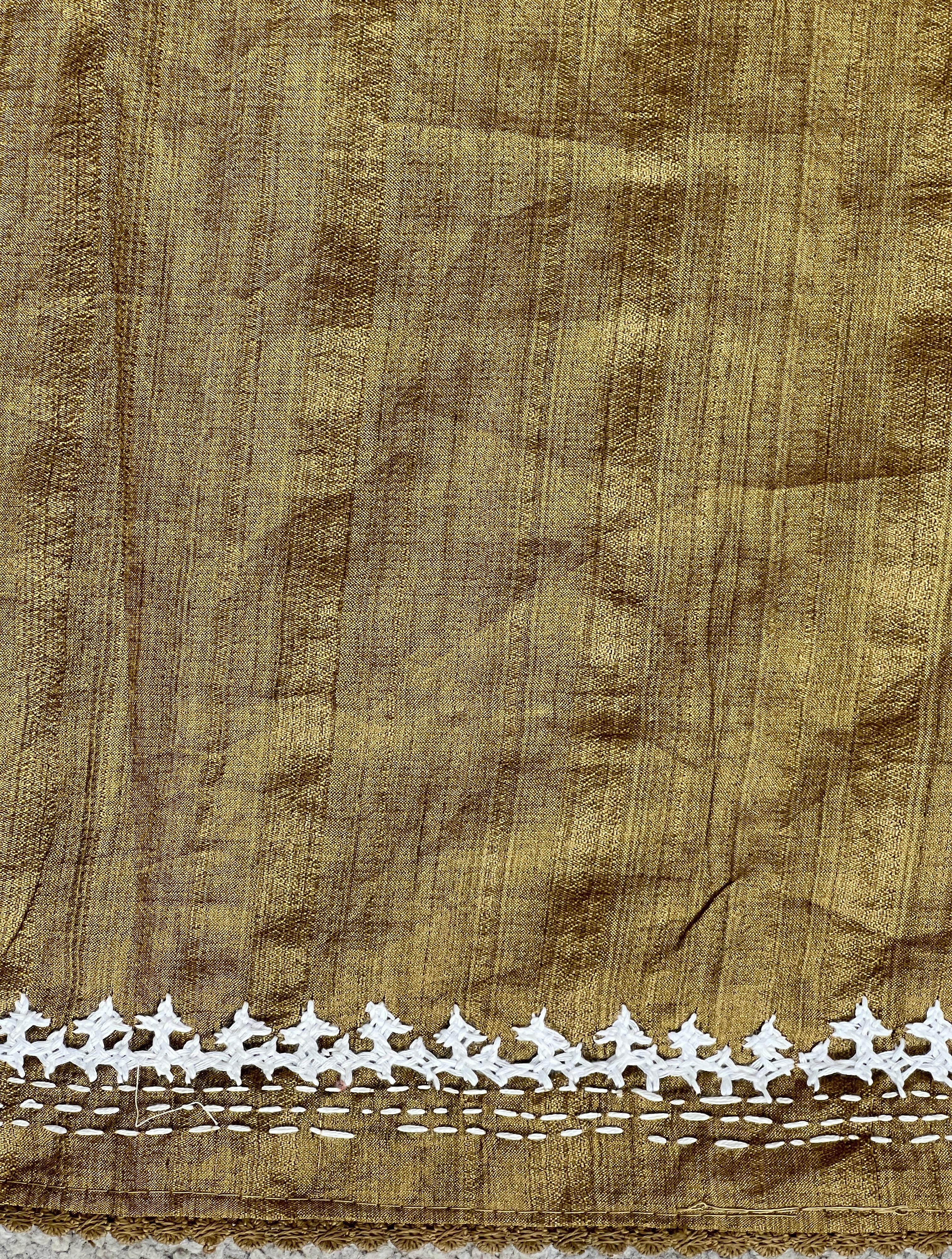 Embroidery Detailed Semi Tussar Saree | BLD2137