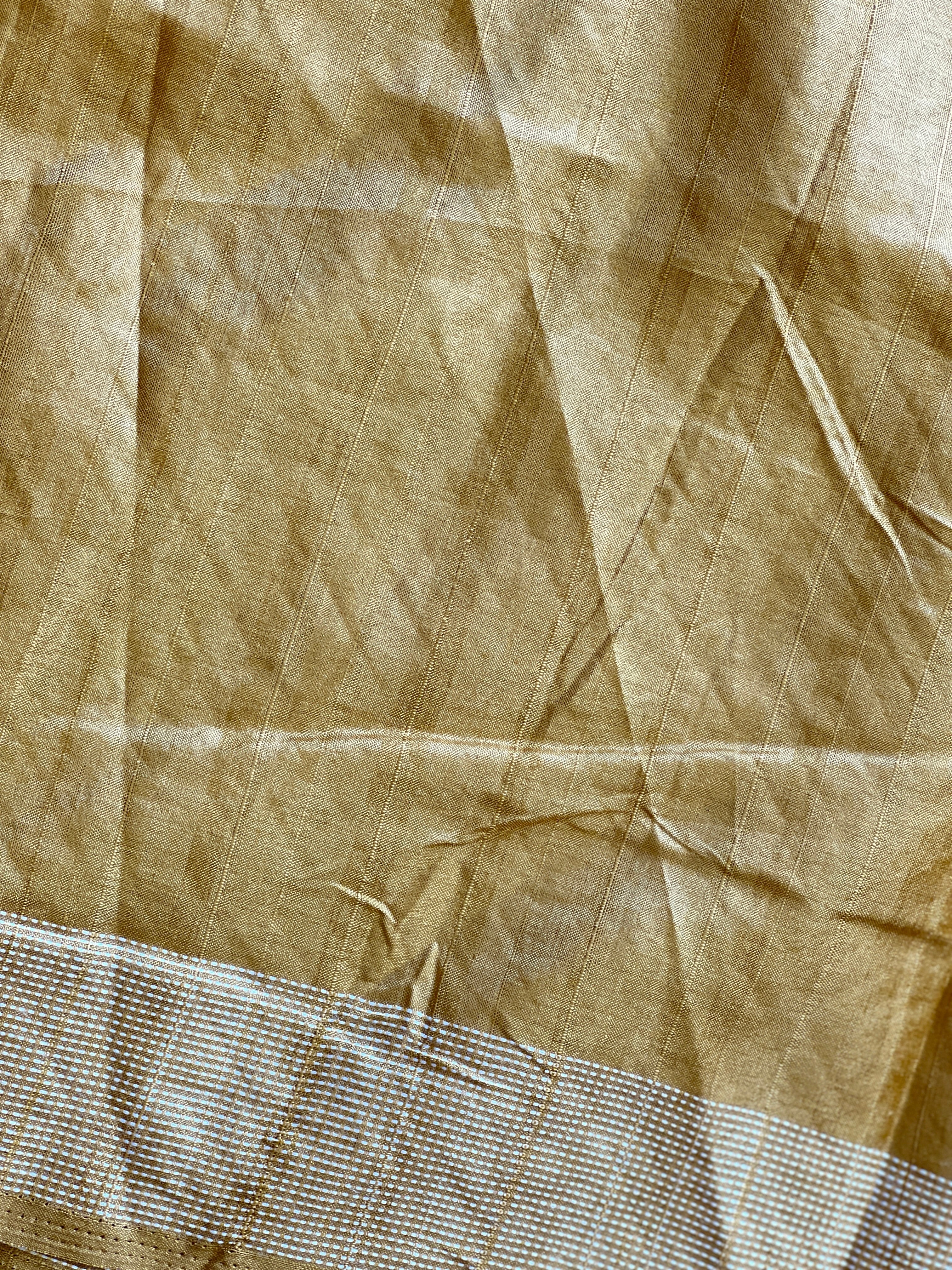 Machine Embroidery Geometric Patterned Tussar Finish Saree | SUN285