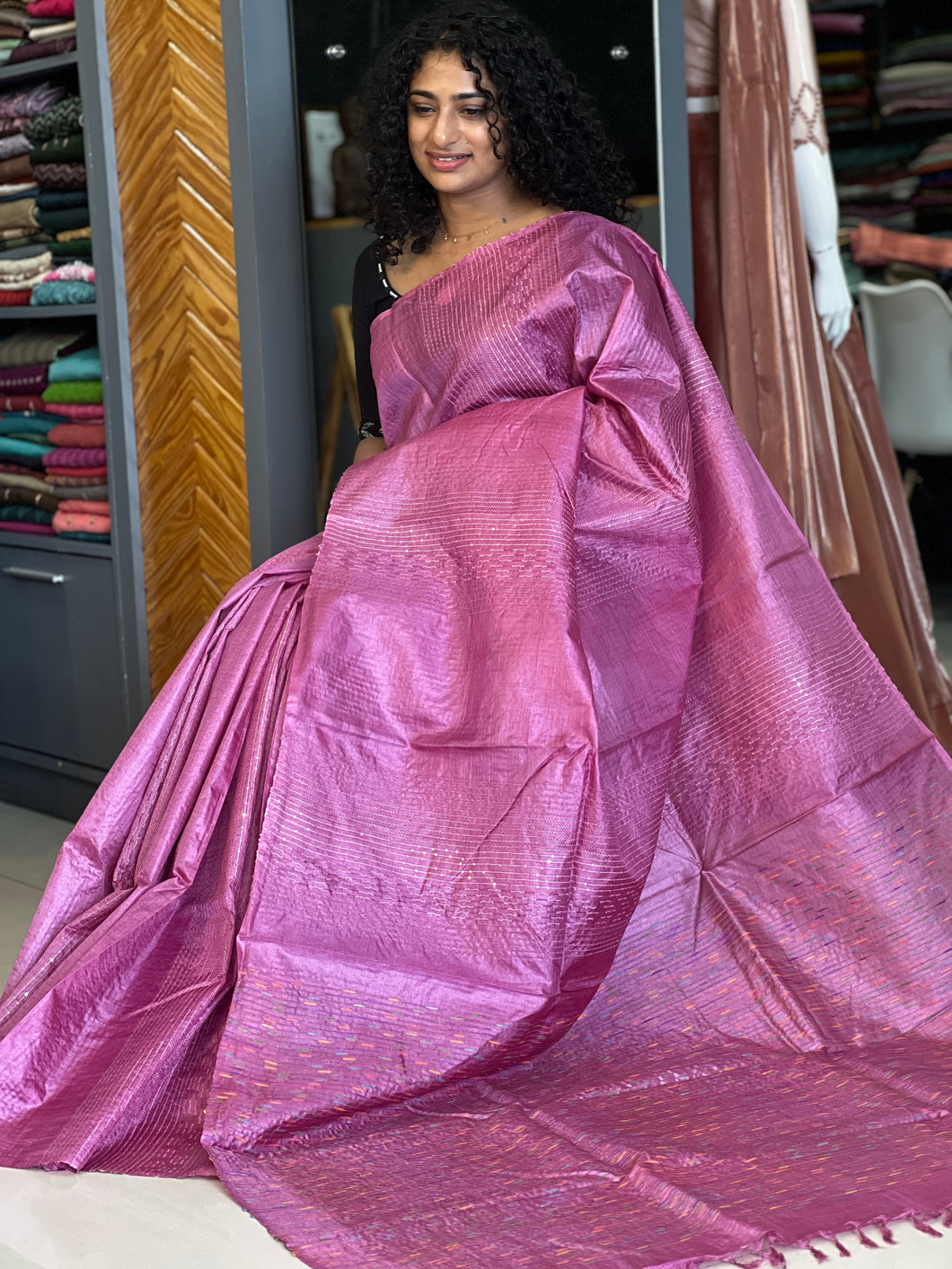 Kesiya Weaved Bamboo Tussar Saree | SKH218