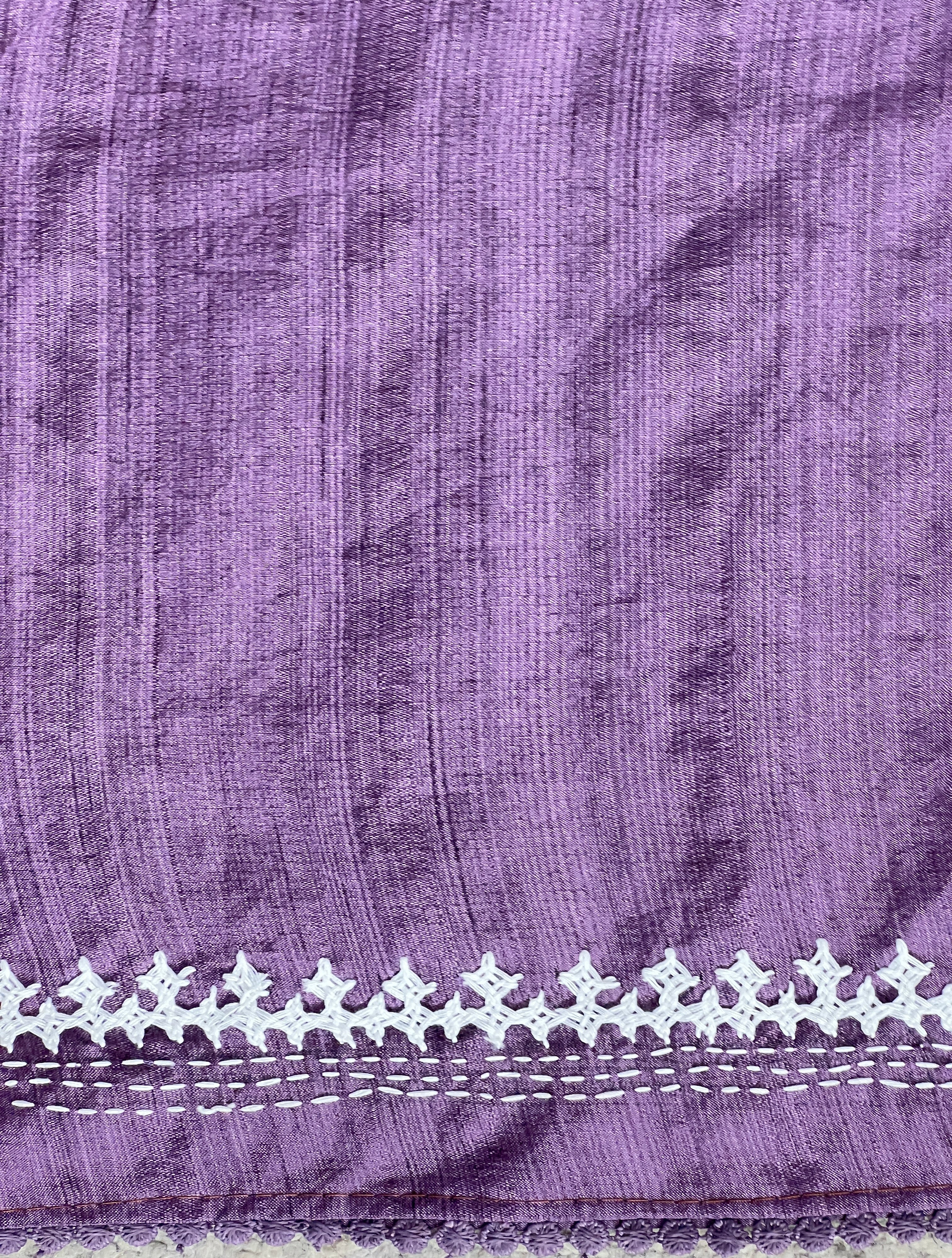 Embroidery Detailed Semi Tussar Saree | BLD2138