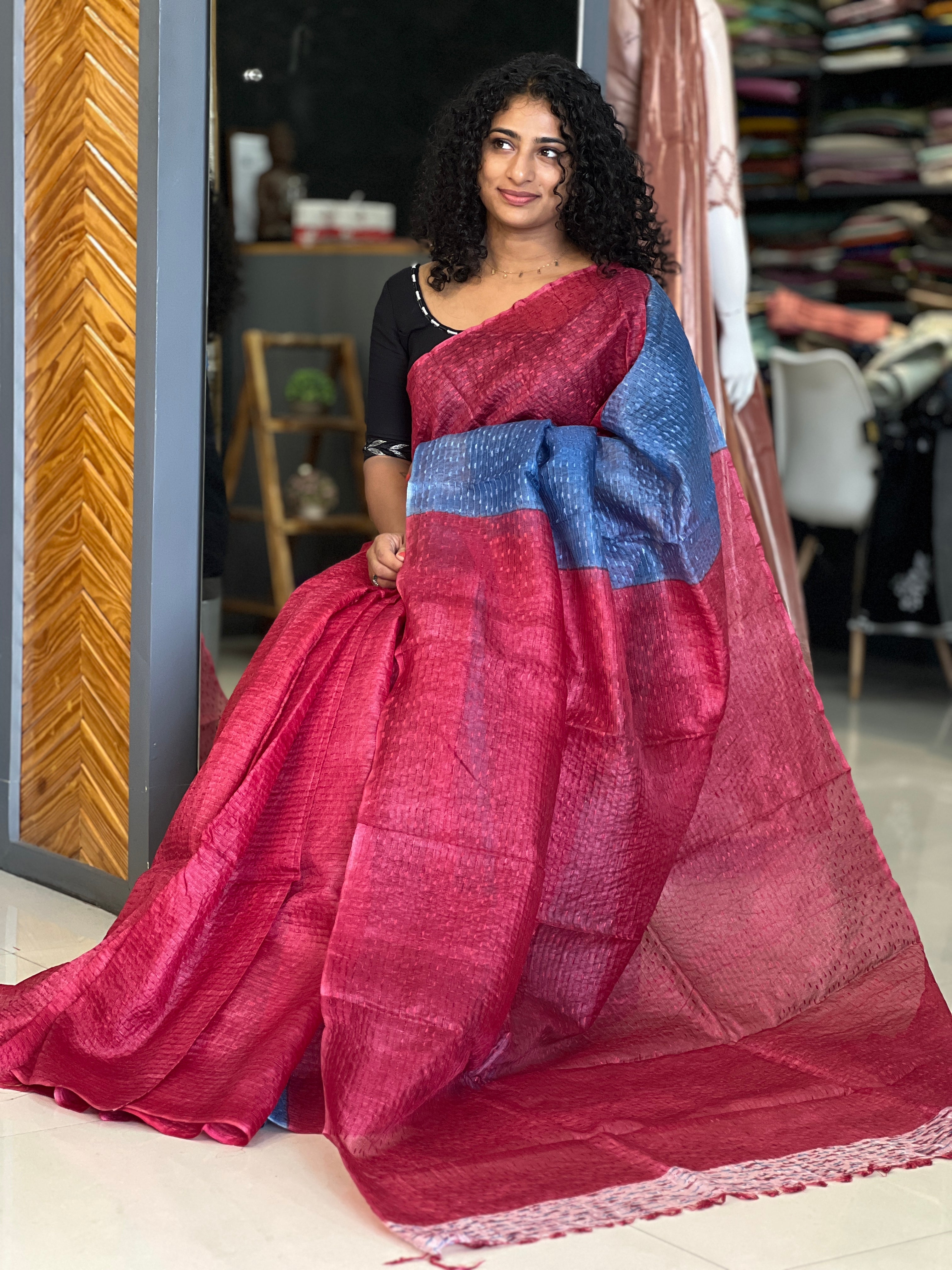 Kesiya Weaved Tussar Organza Saree | SKH211