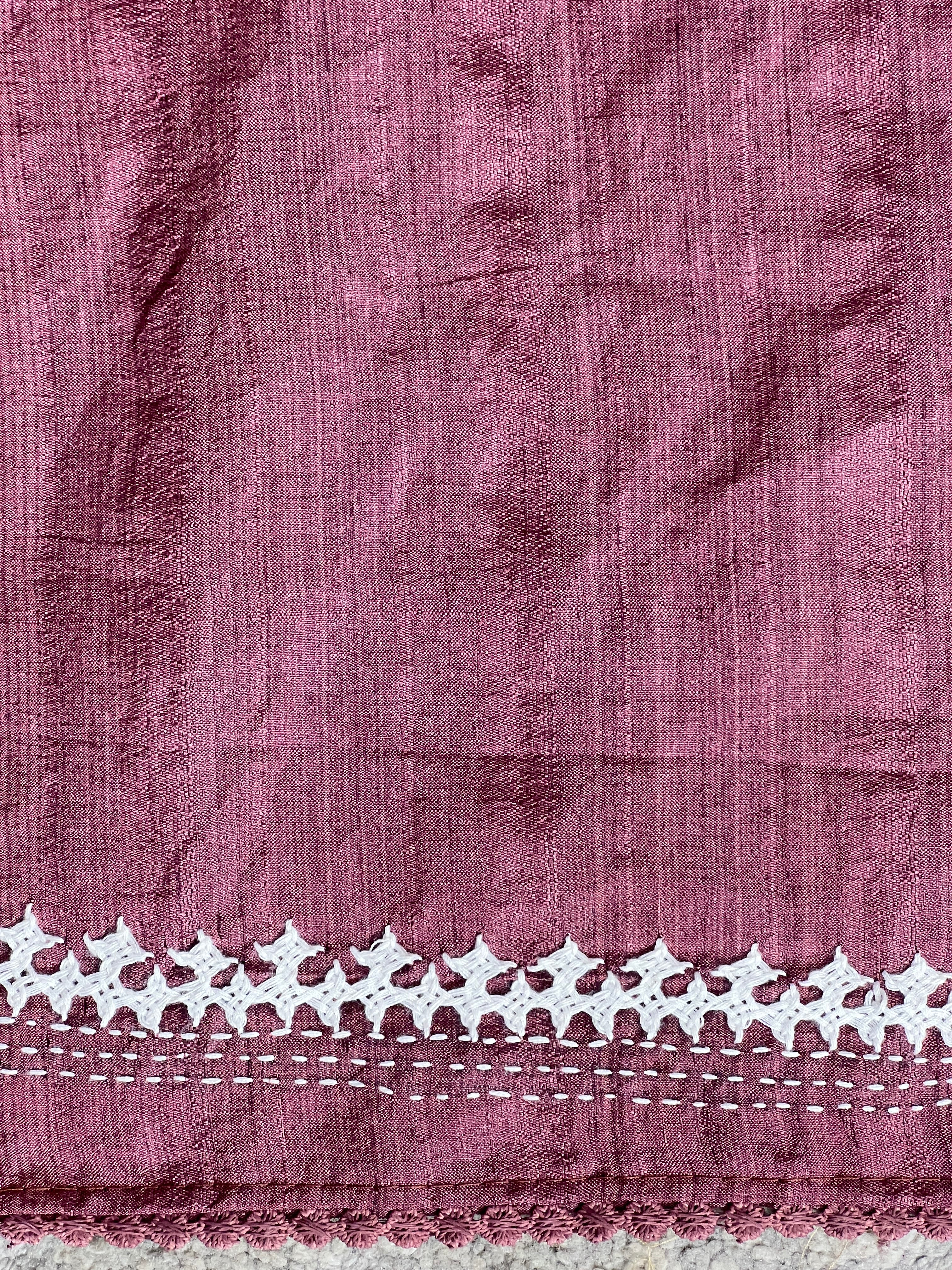 Embroidery Detailed Semi Tussar Saree | BLD2134