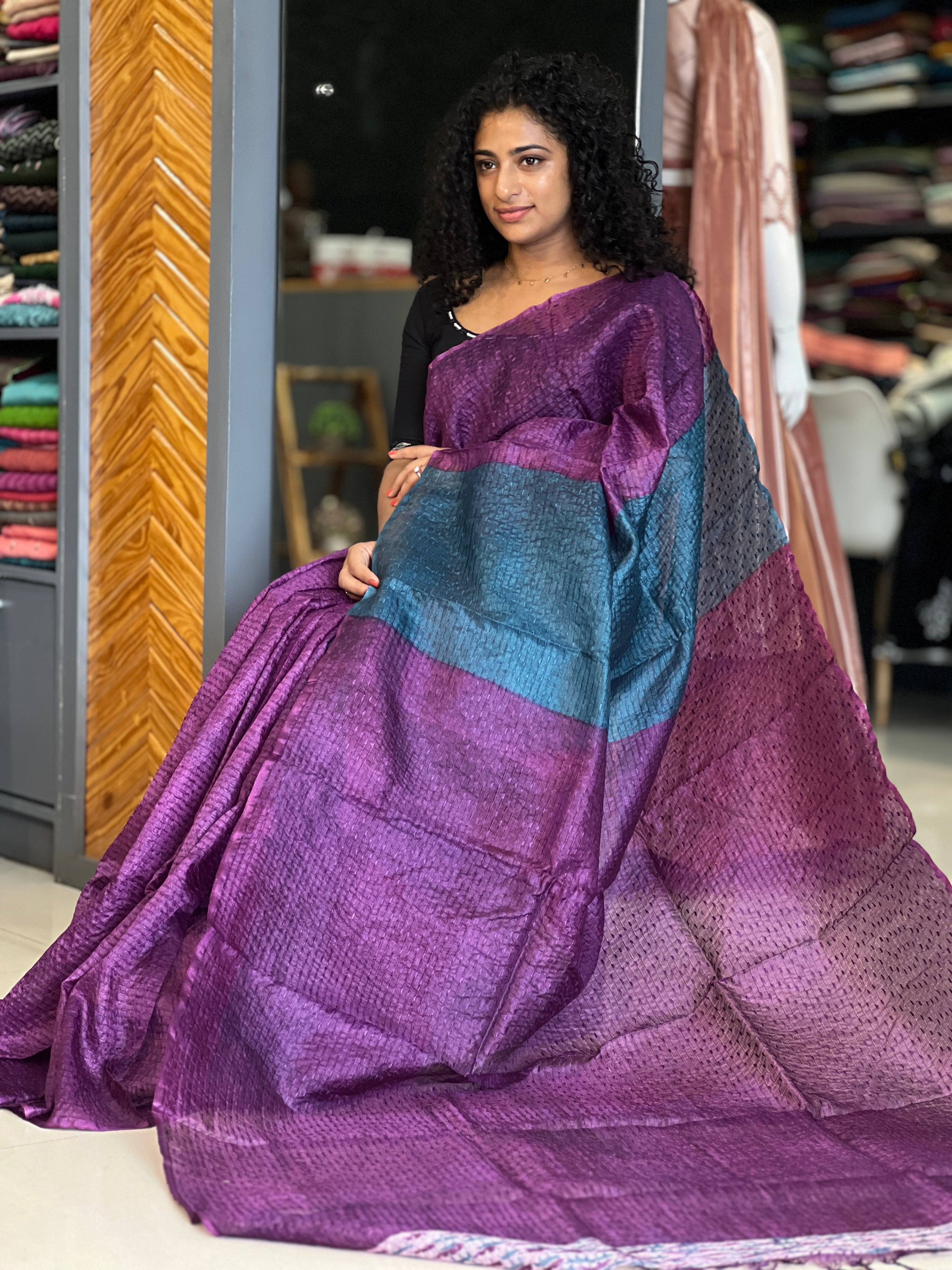 Kesiya Weaved Tussar Organza Saree | SKH213