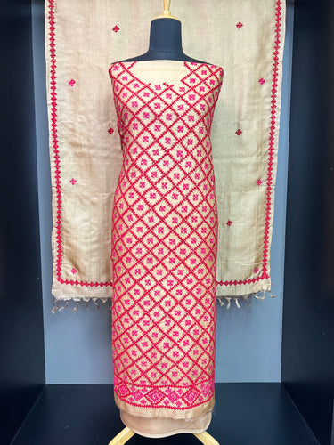 Kutch Work Detailed Pure Tussar Salwar Set | SBS1307