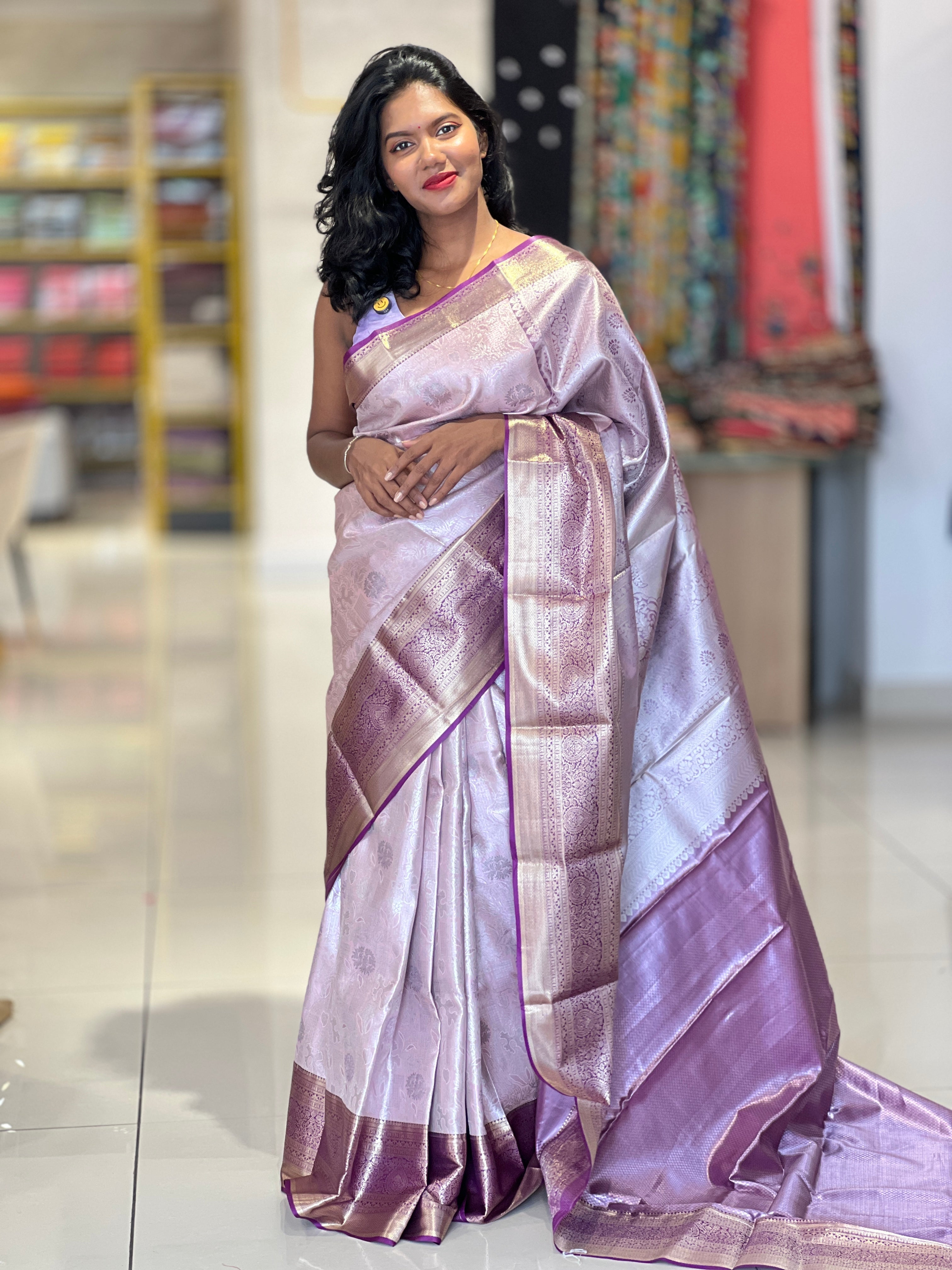 Traditional Floral Patterned Banarasi Silk Saree | PMC137