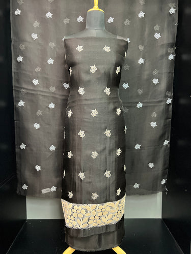 Floral Machine Embroidered Pure Organza Salwar Set | SBS1325