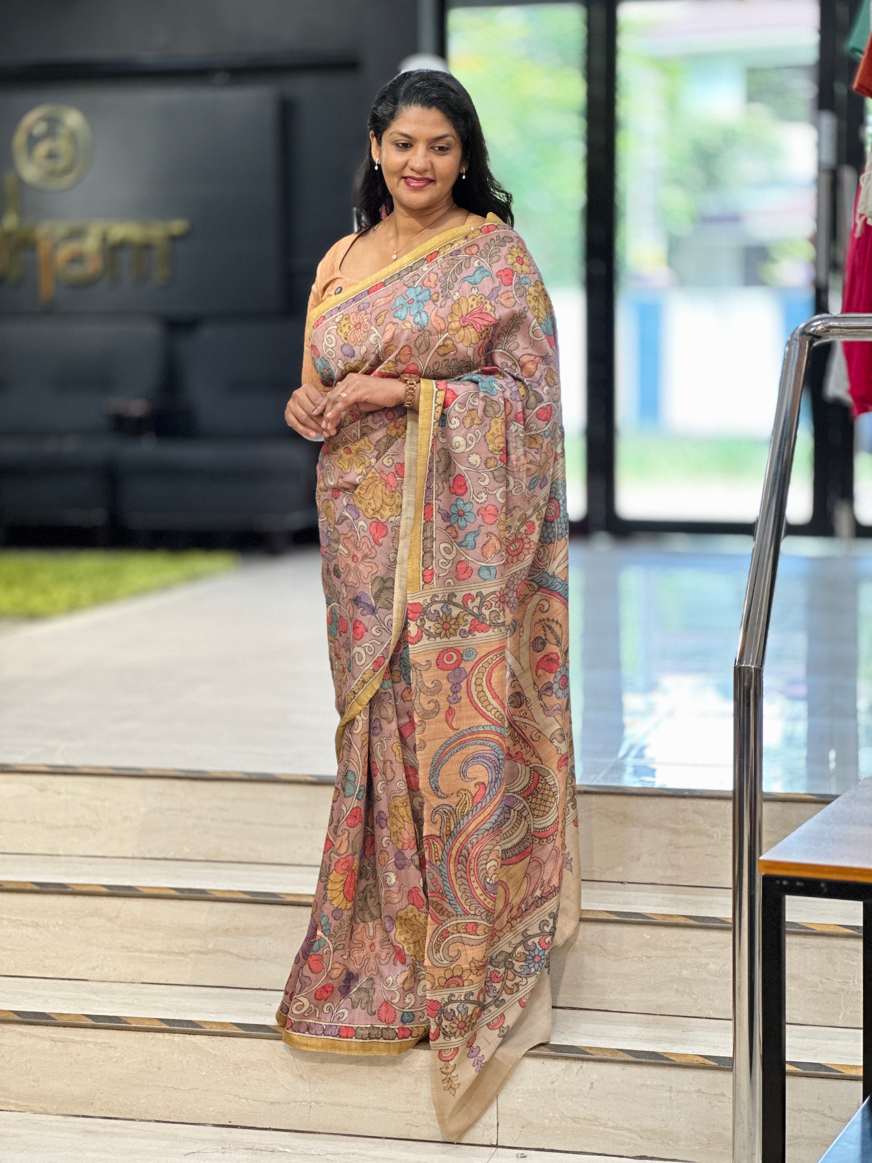 Digital Printed Semi Tussar Saree |  SSN528