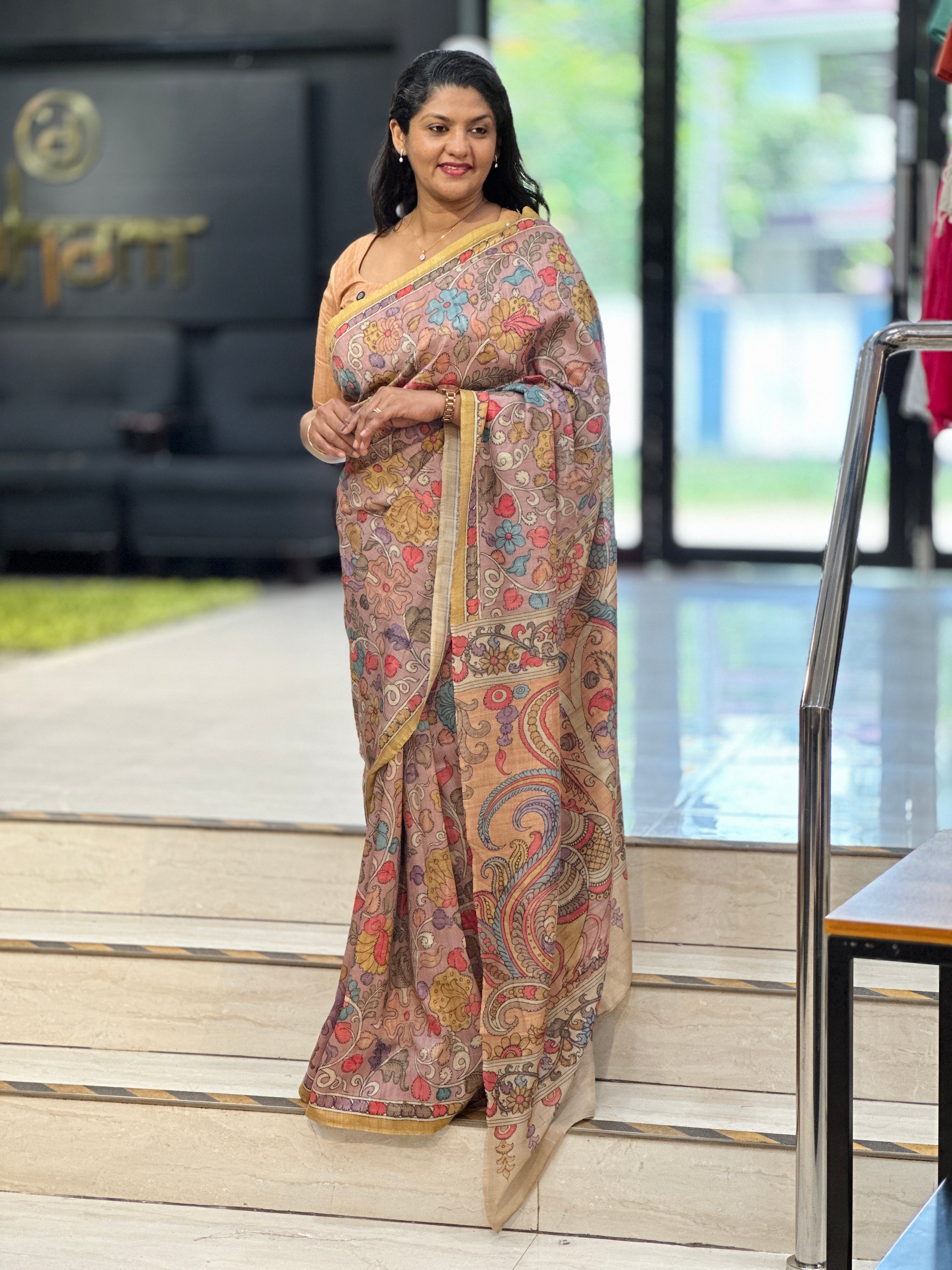 Digital Printed Semi Tussar Saree |  SSN528