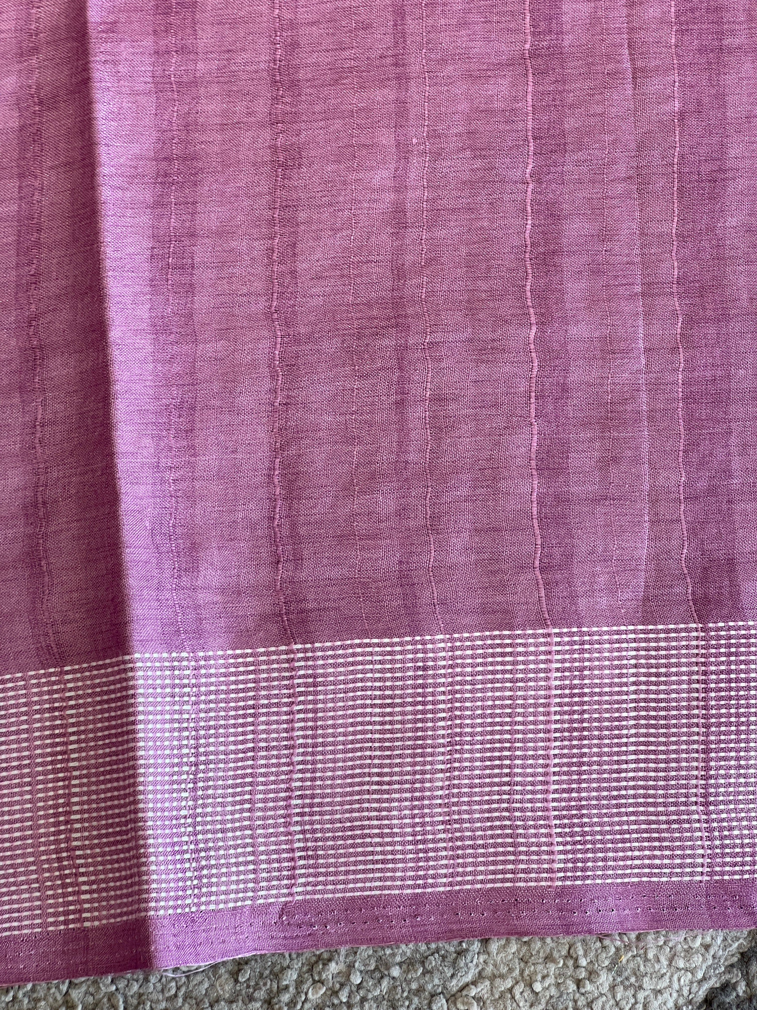 Thread Embroidery Geometric Patterned Semi Tussar Saree | SUN283