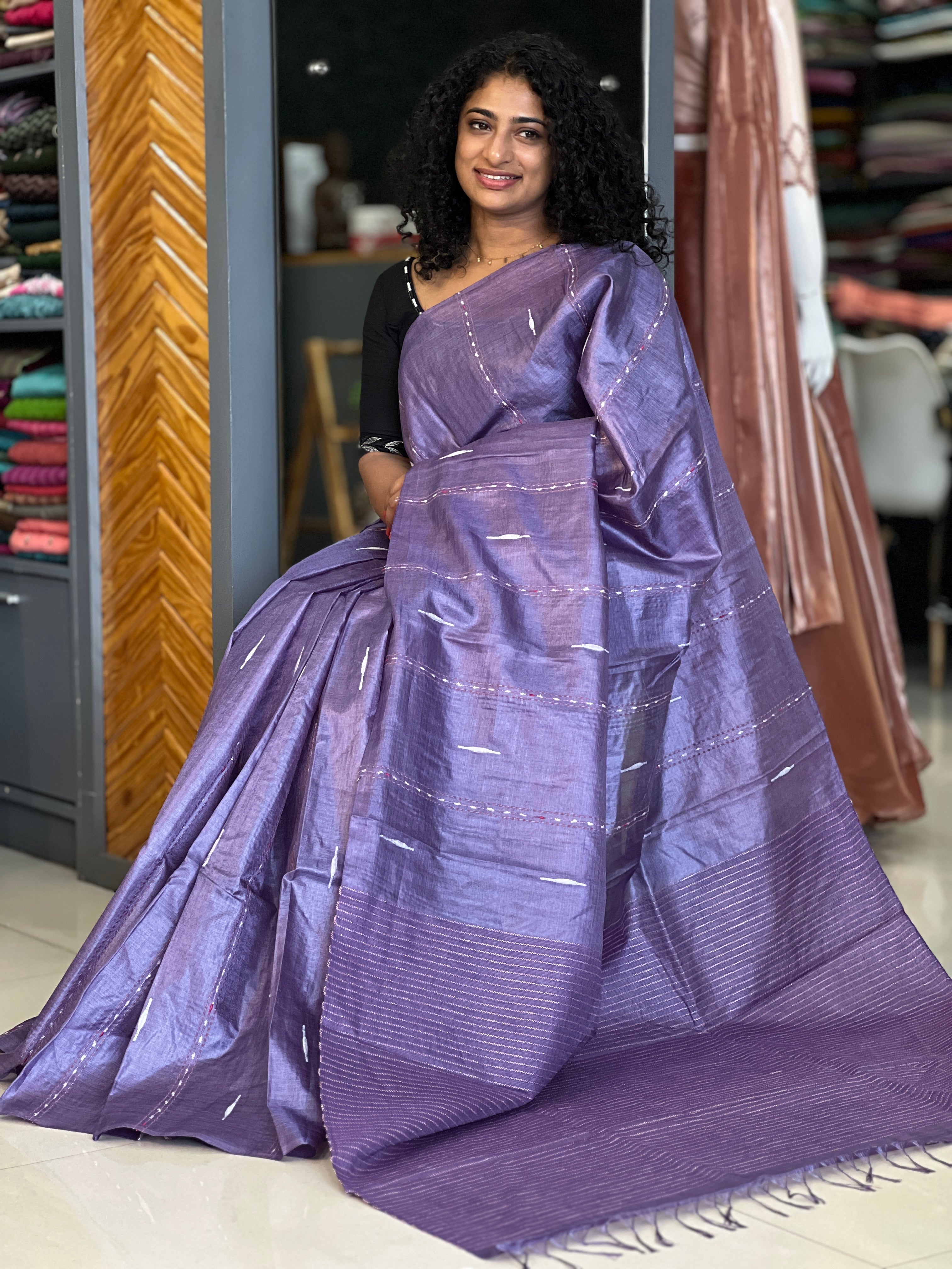 Kesiya Weaved Bamboo Tussar Saree | SKH197