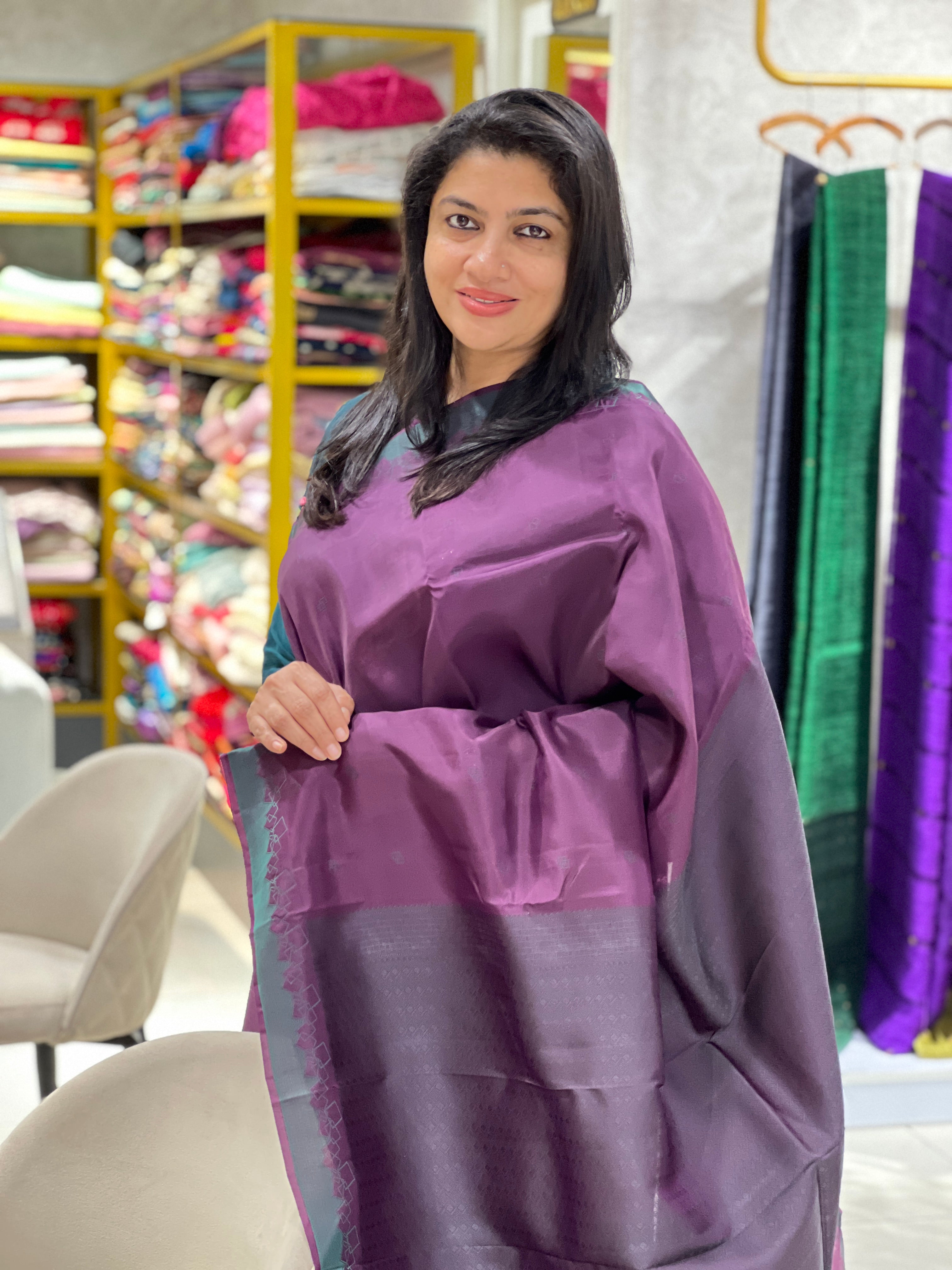 Geometric Pattern Soft Silk Saree | RTD154