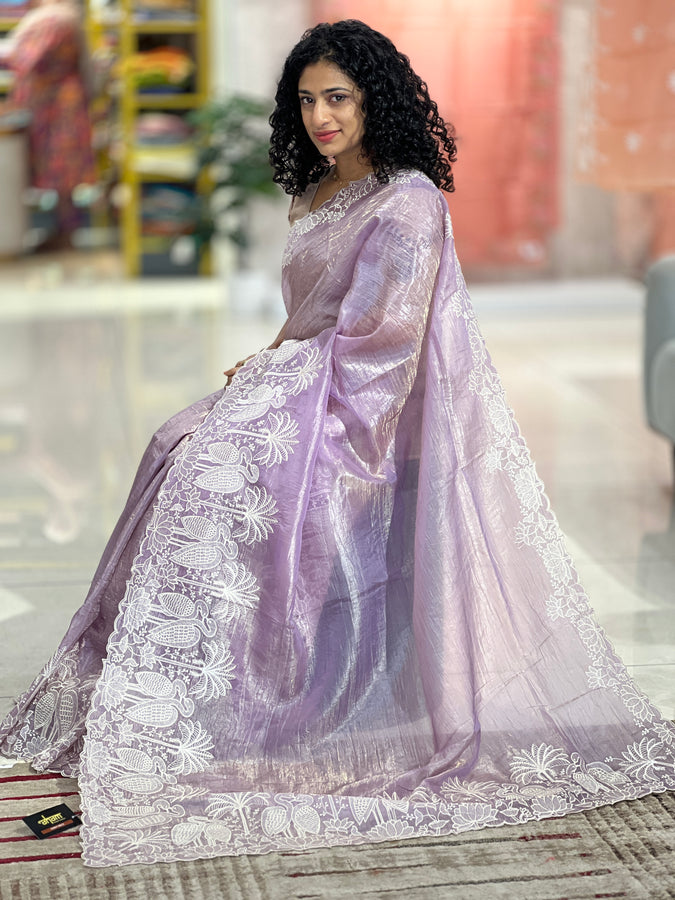 Embroidery Glass Organza Saree | SHC141