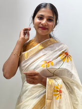 Floral Printed Kerala Cotton Saree | BLD448