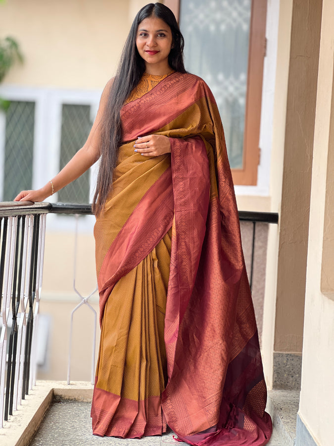 Diamond Patterned Soft Silk Saree | GR155