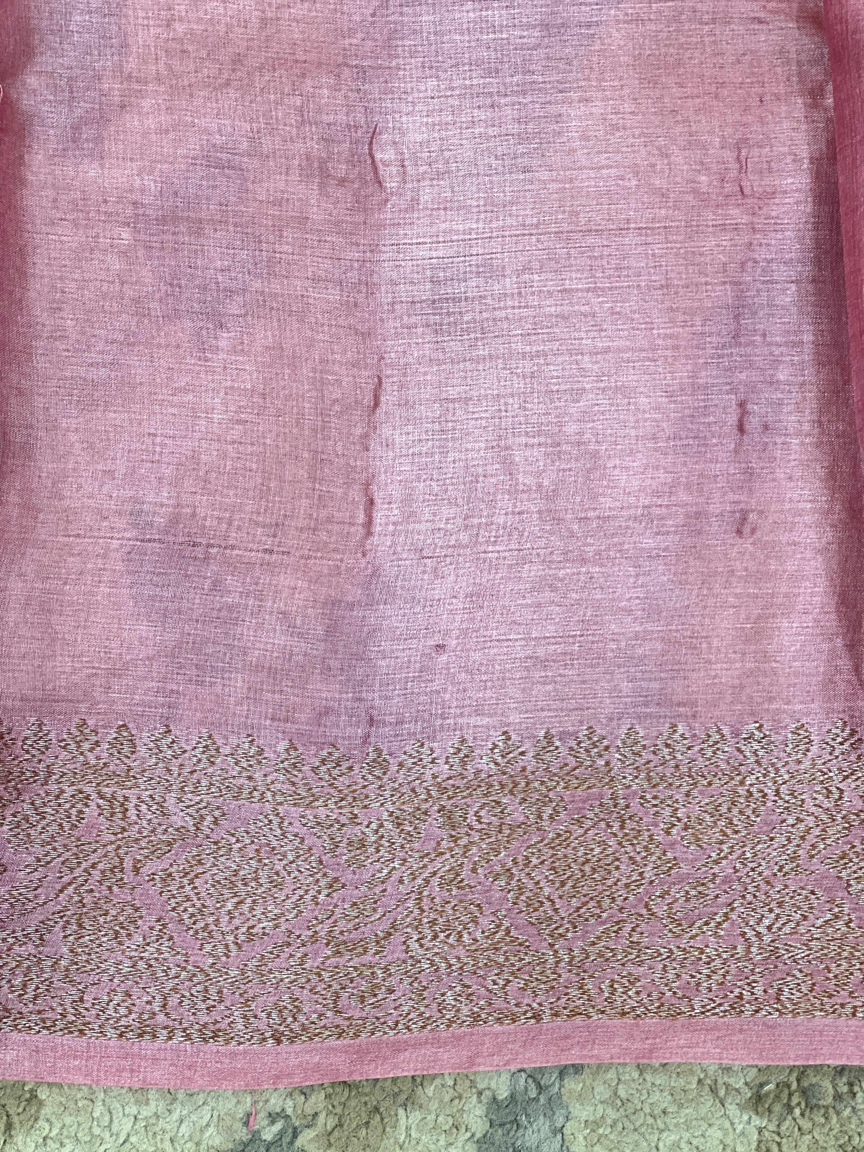 Check Patterned Embroidered Tussar Saree | ZSS104
