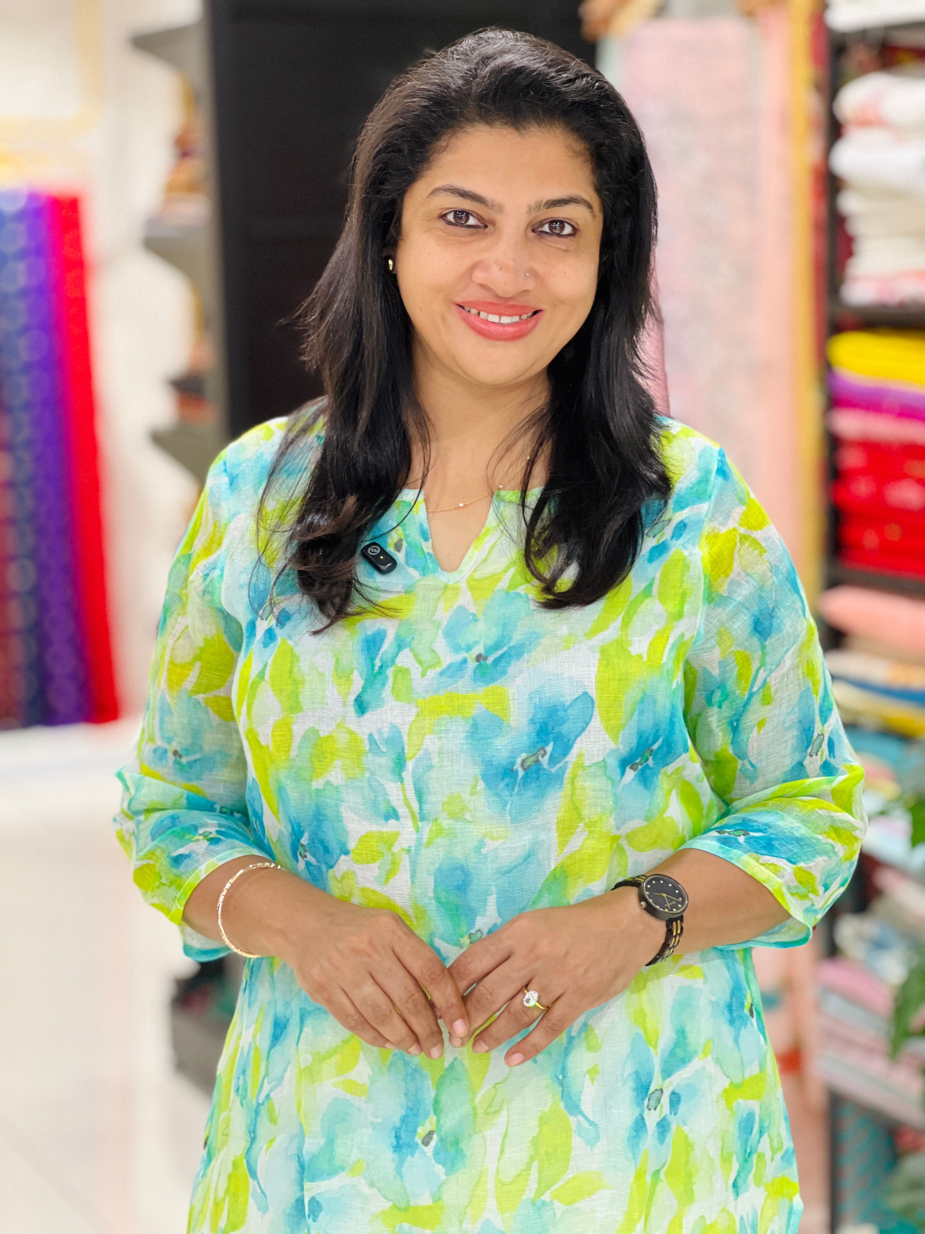 Hand Painted Linen Kurta Set | RAG121