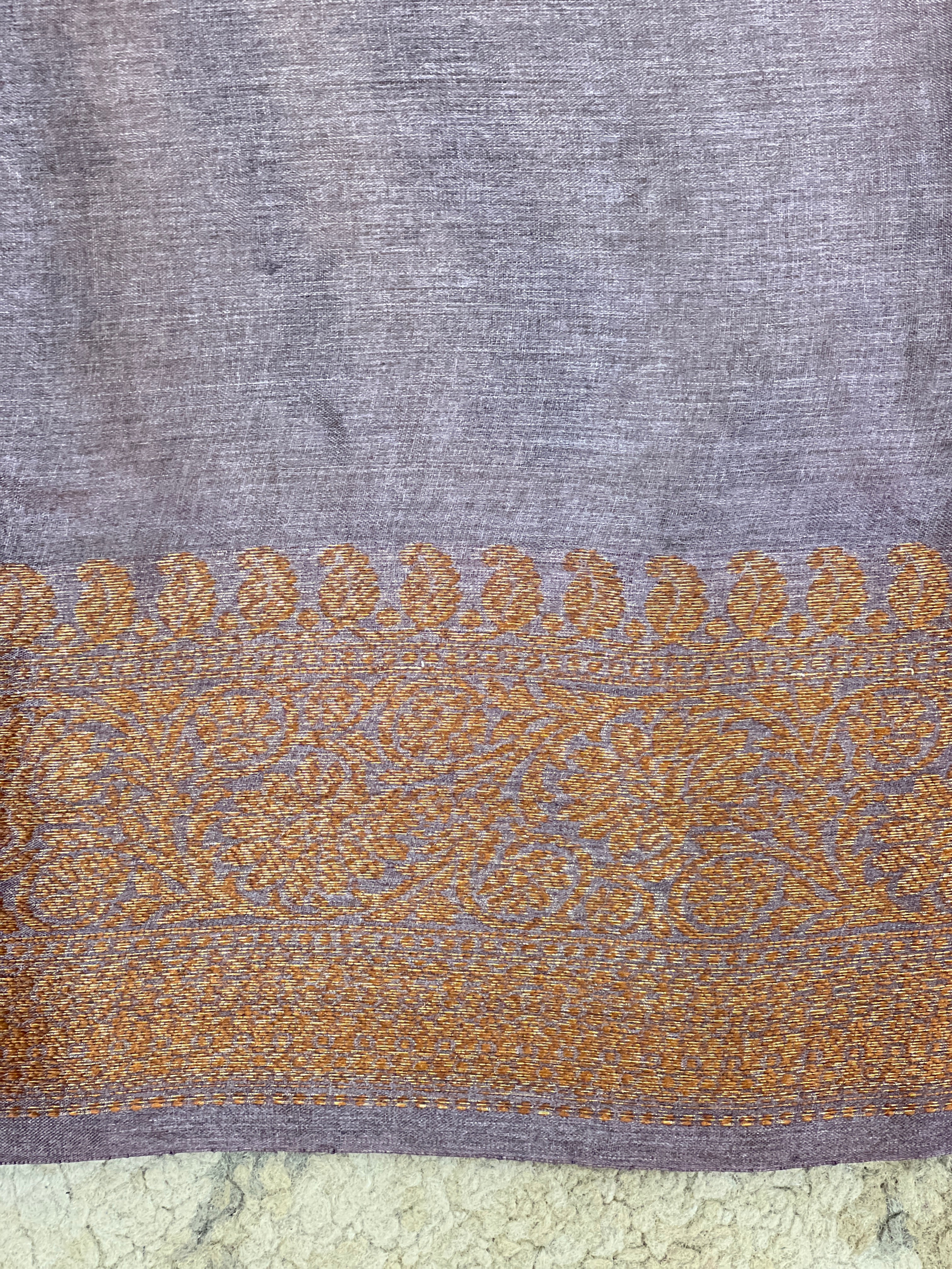 Check Patterned Embroidered Tussar Saree | ZSS101