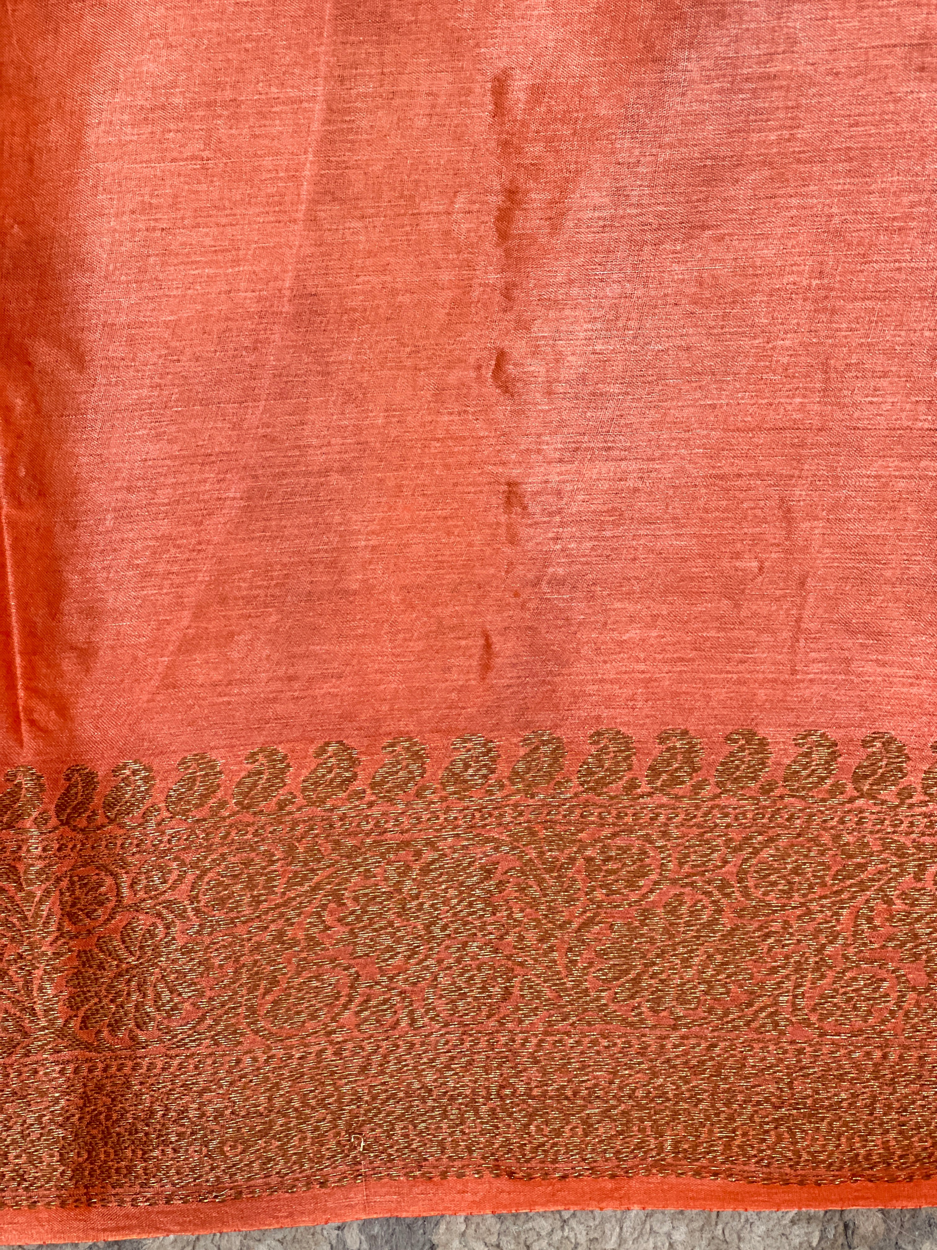 Check Patterned Embroidered Tussar Saree | ZSS102