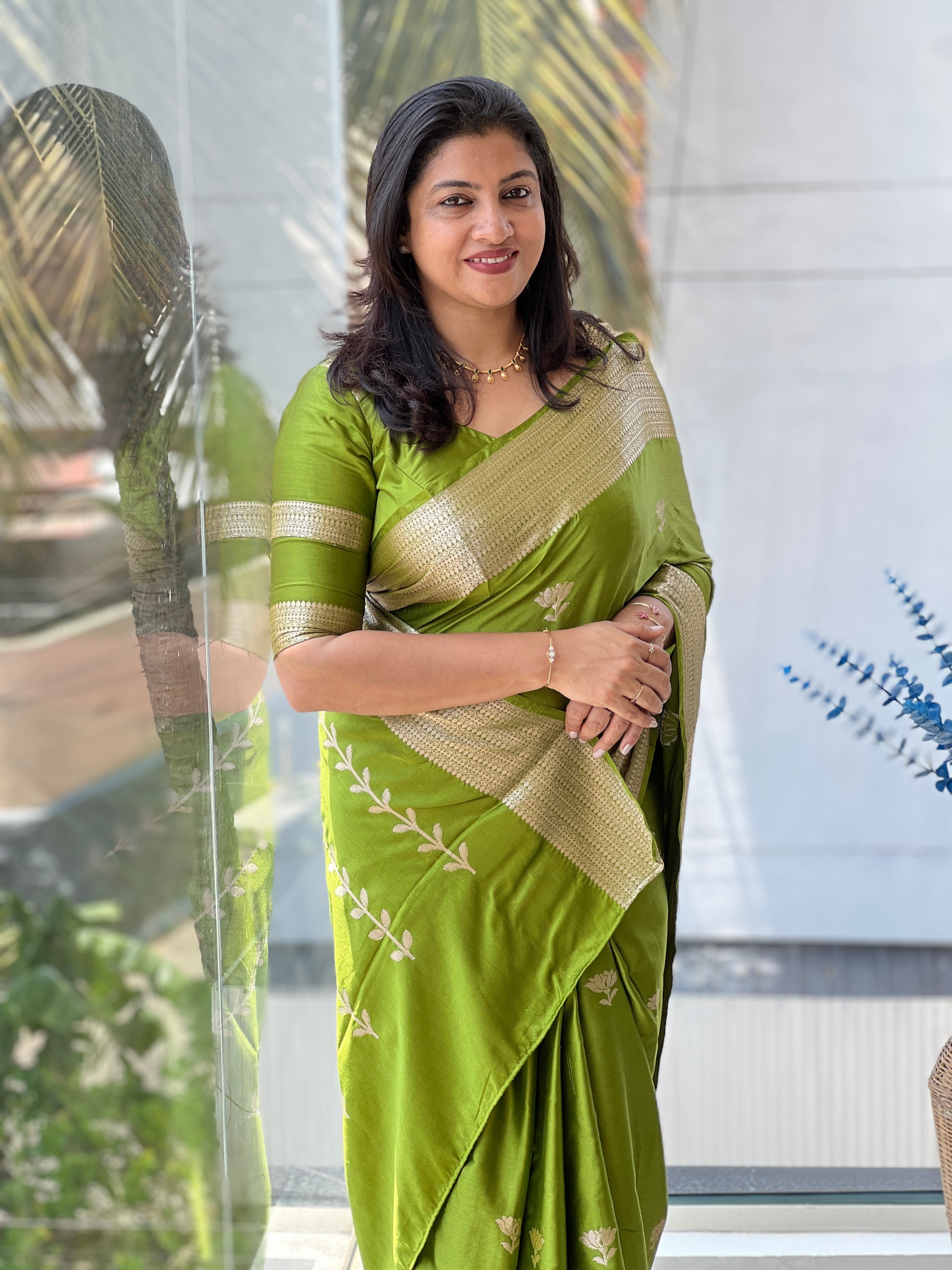 Zari Weaving Banarasi Mashru Silk Saree | NN321