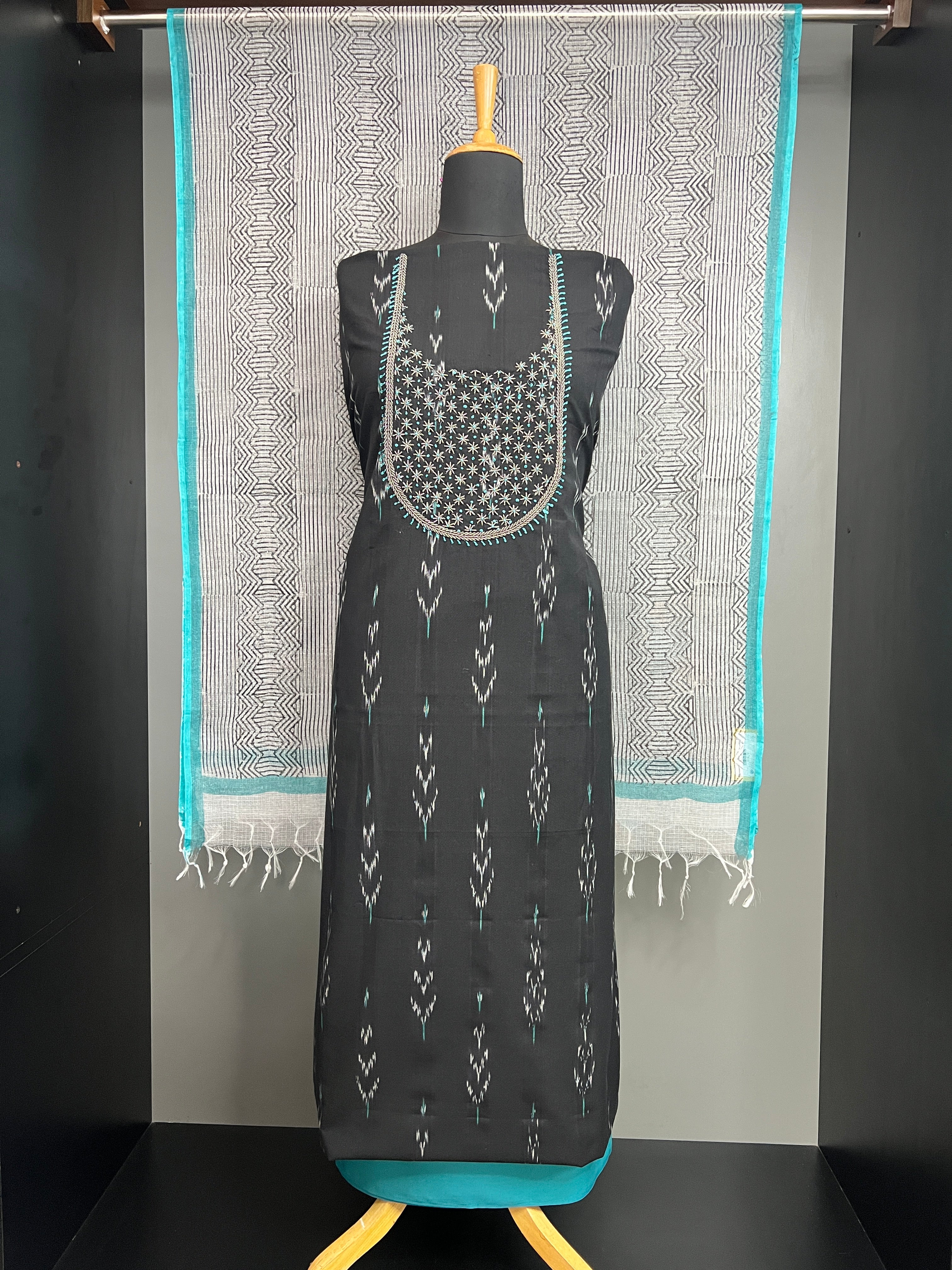 Ikkat Handwork Cotton Salwar Set | JSC673