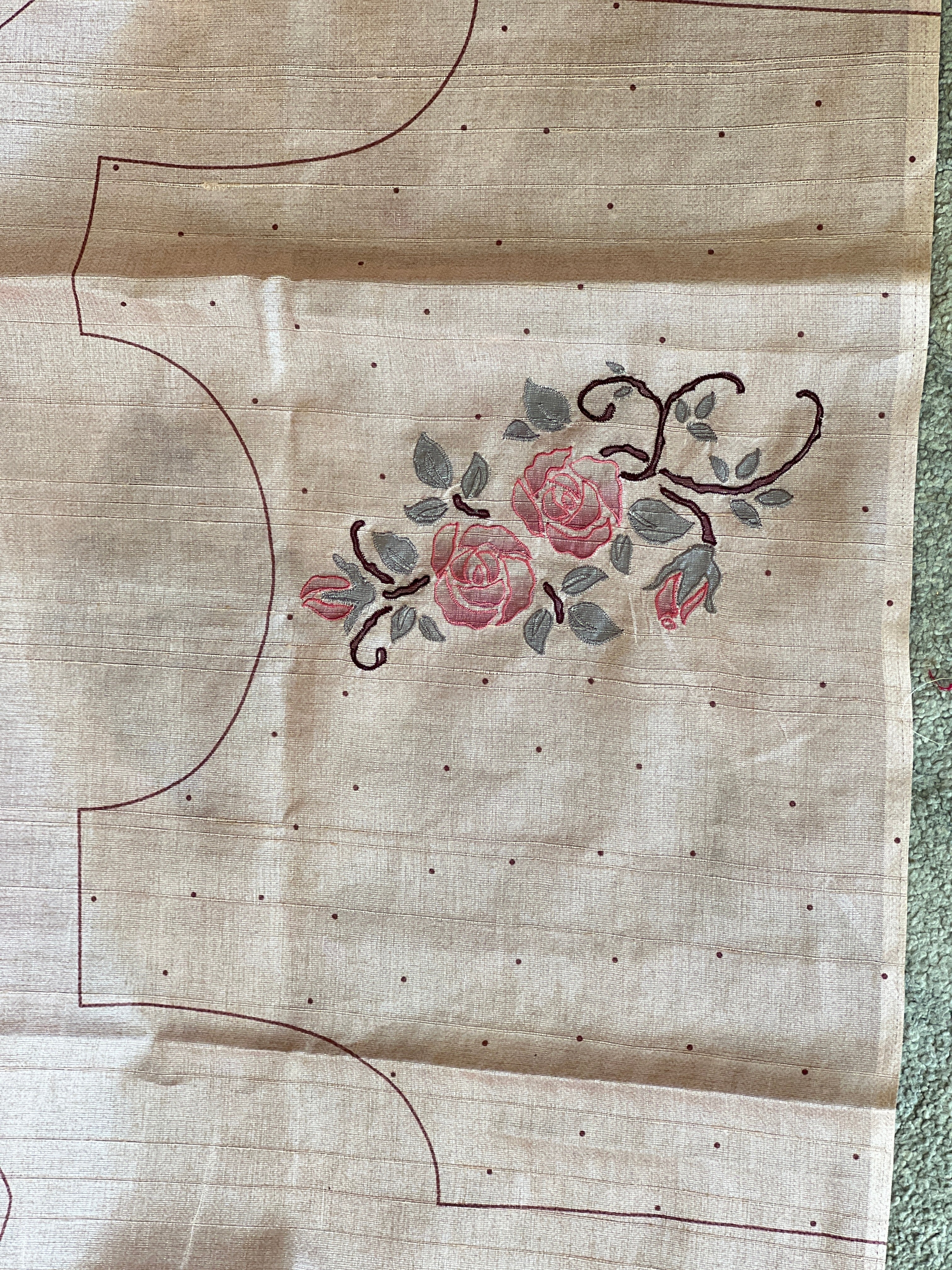 Floral Applique With Embroidery Detailed Noil Tussar Finish Saree | BLD1470