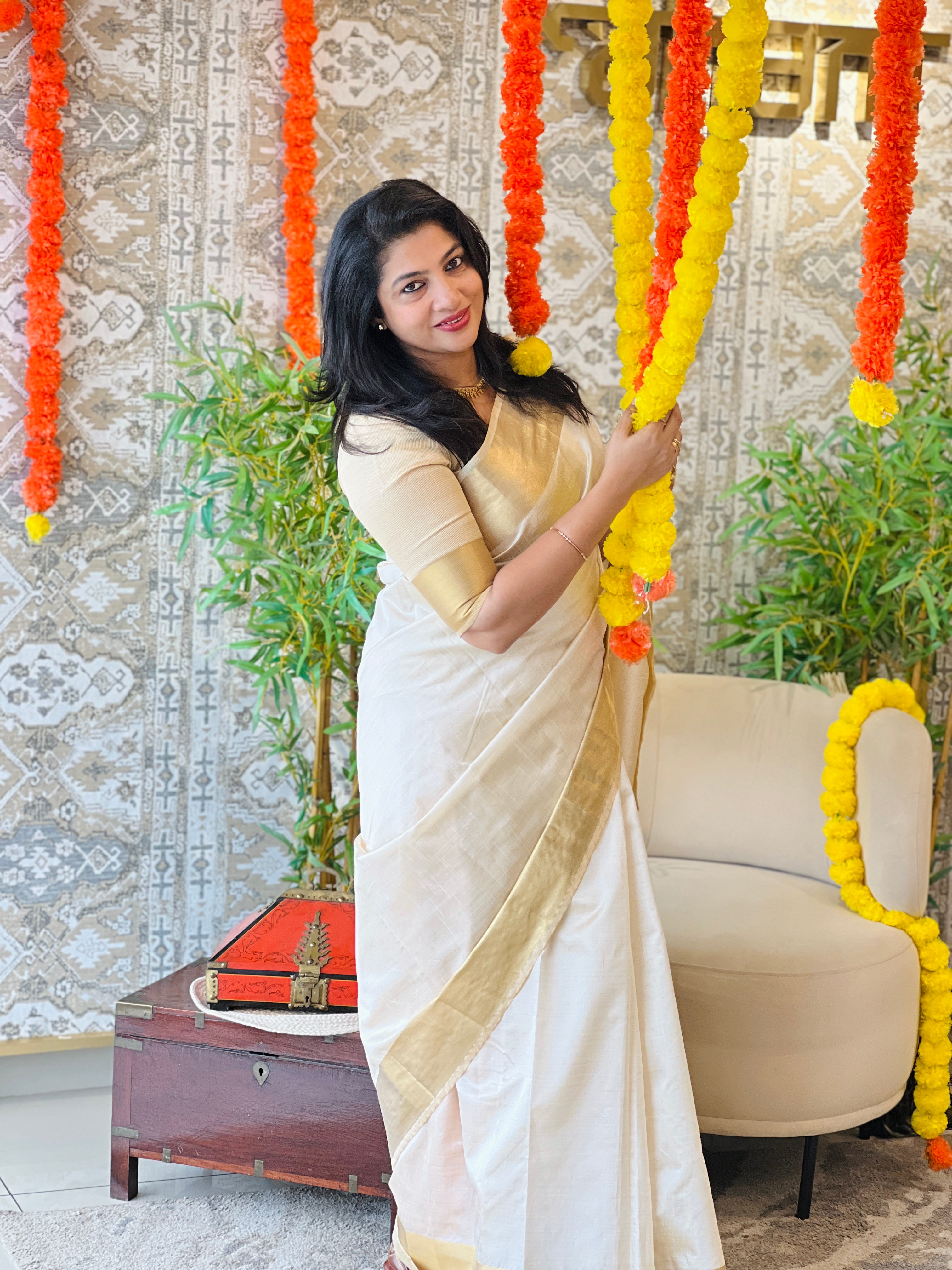 Traditional Border Kerala Cotton Saree | SSN530