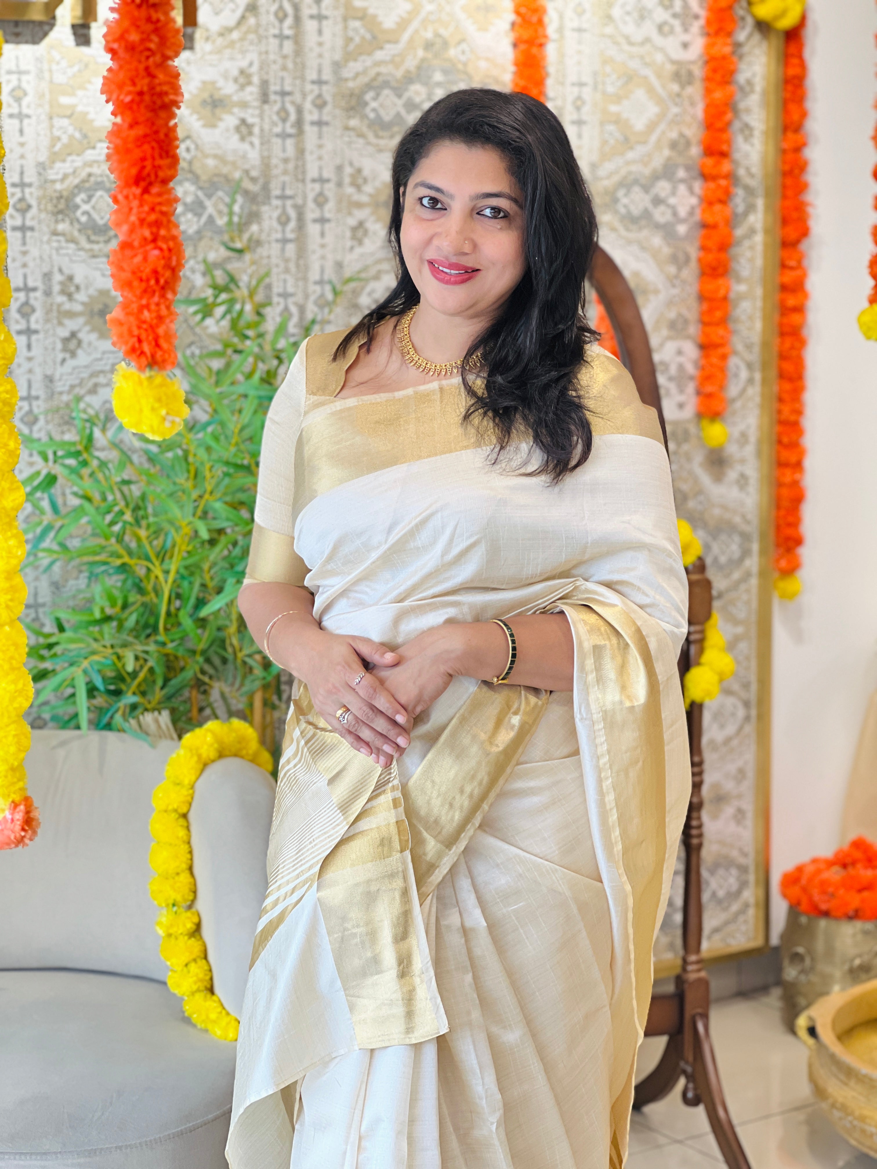 Traditional Border Kerala Cotton Saree | SSN530