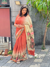 Digital Floral Printed Chanderi Saree | SSN353