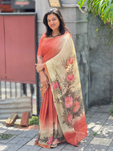 Digital Floral Printed Chanderi Saree | SSN353