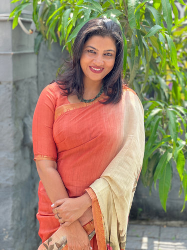 Digital Floral Printed Chanderi Saree | SSN353