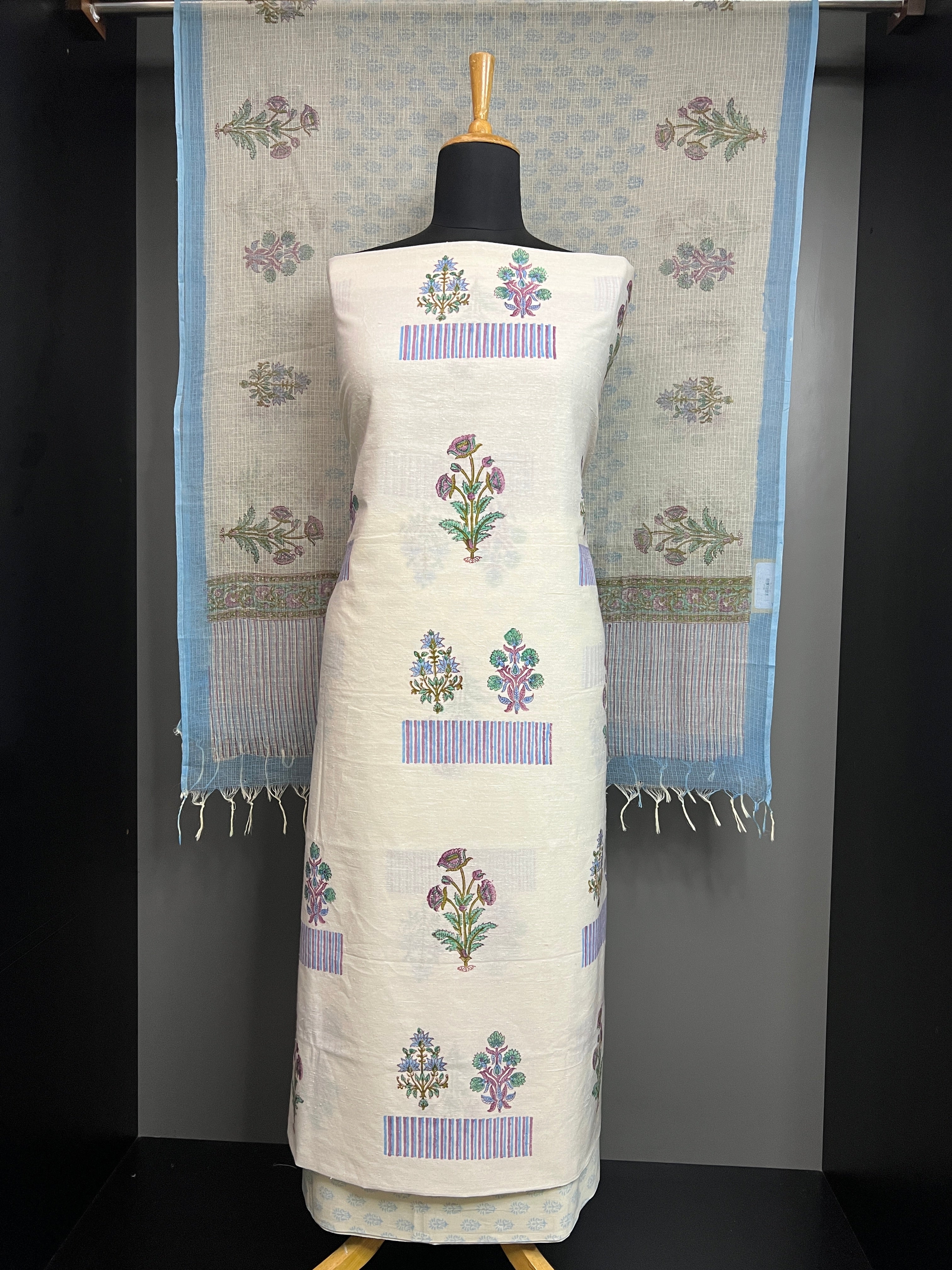 Block Printed Linen Cotton Salwar Set | MF190