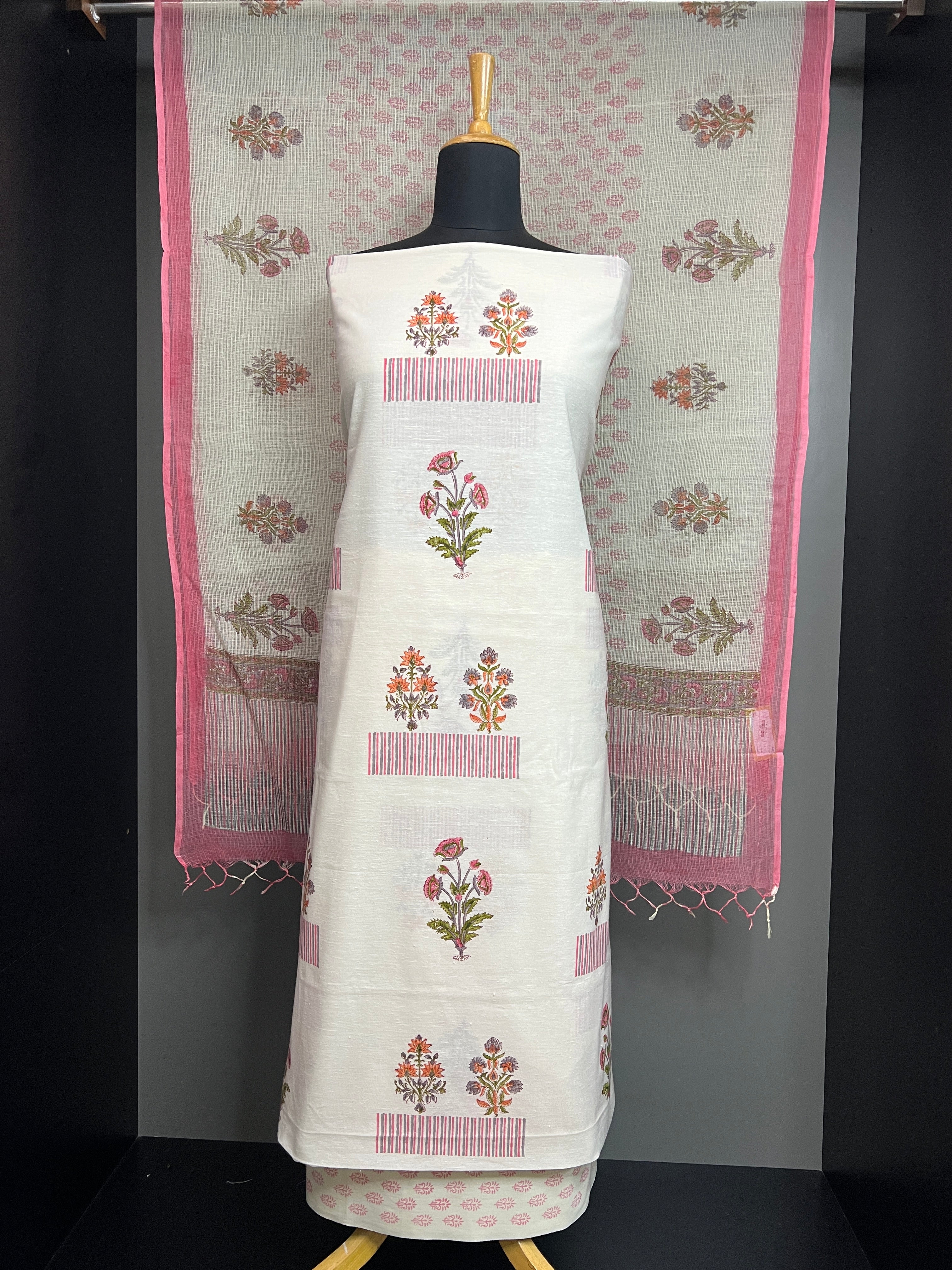 Block Printed Linen Cotton Salwar Set | MF191