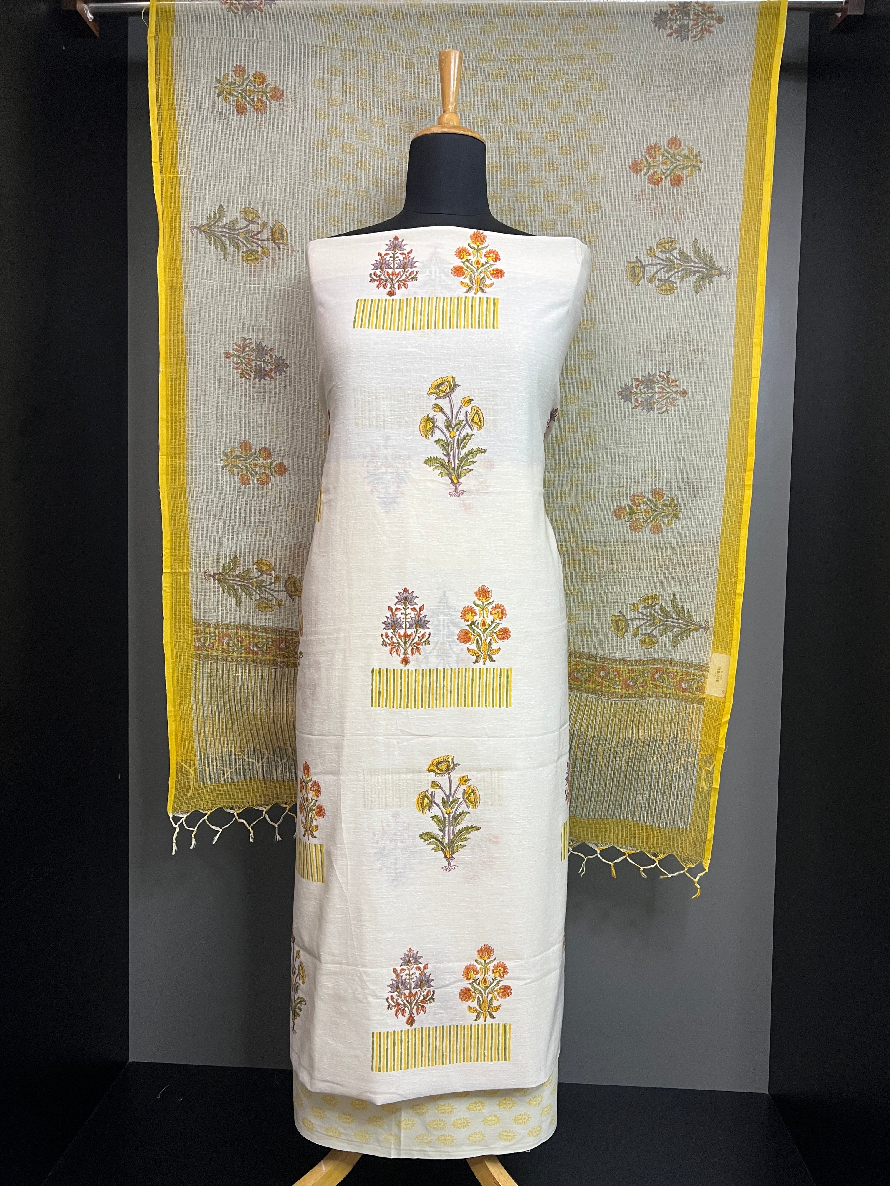 Block Printed Linen Cotton Salwar Set | MF192