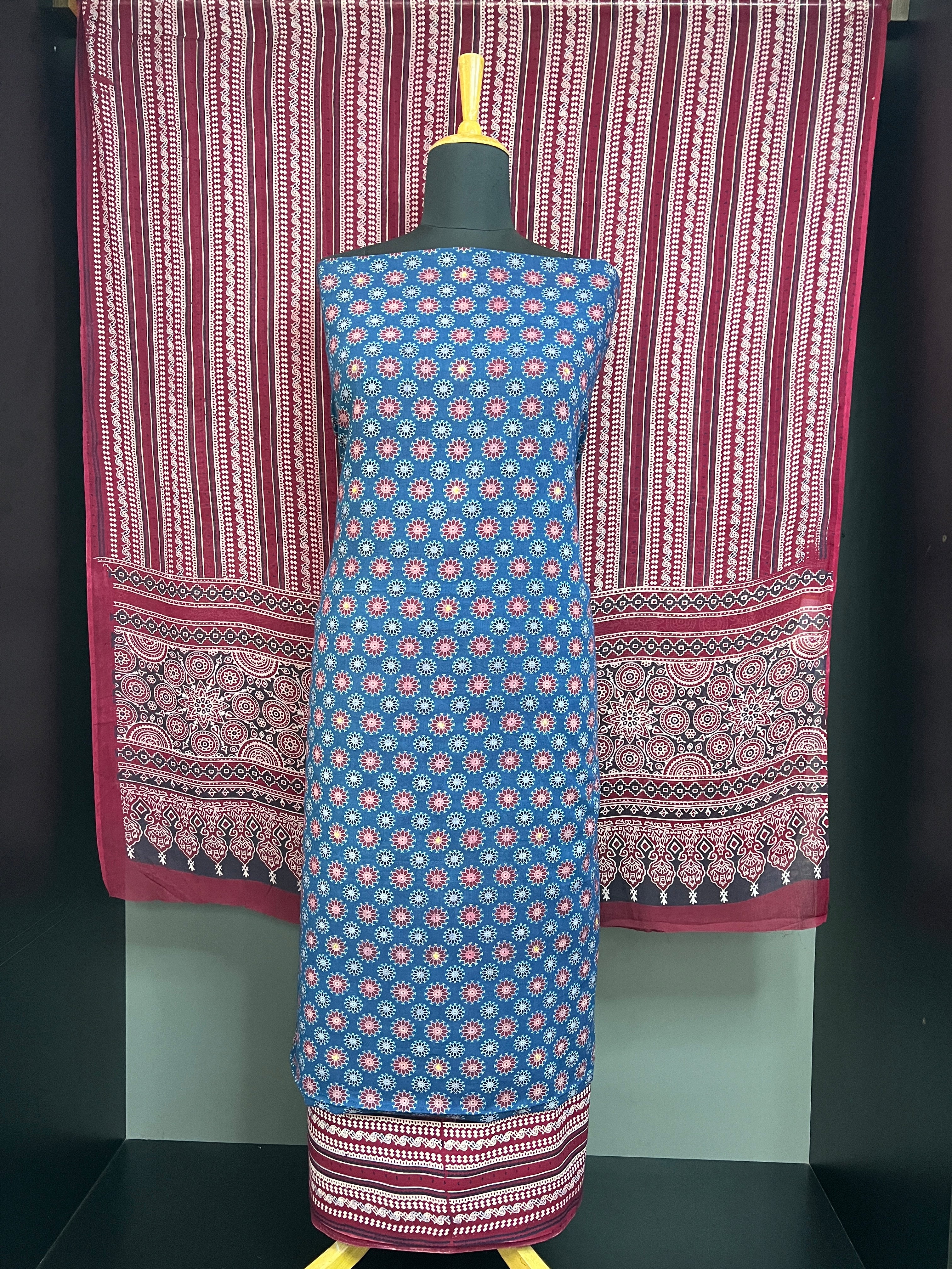 Ajrakh Printed Soft Cotton Salwar Set | MF170