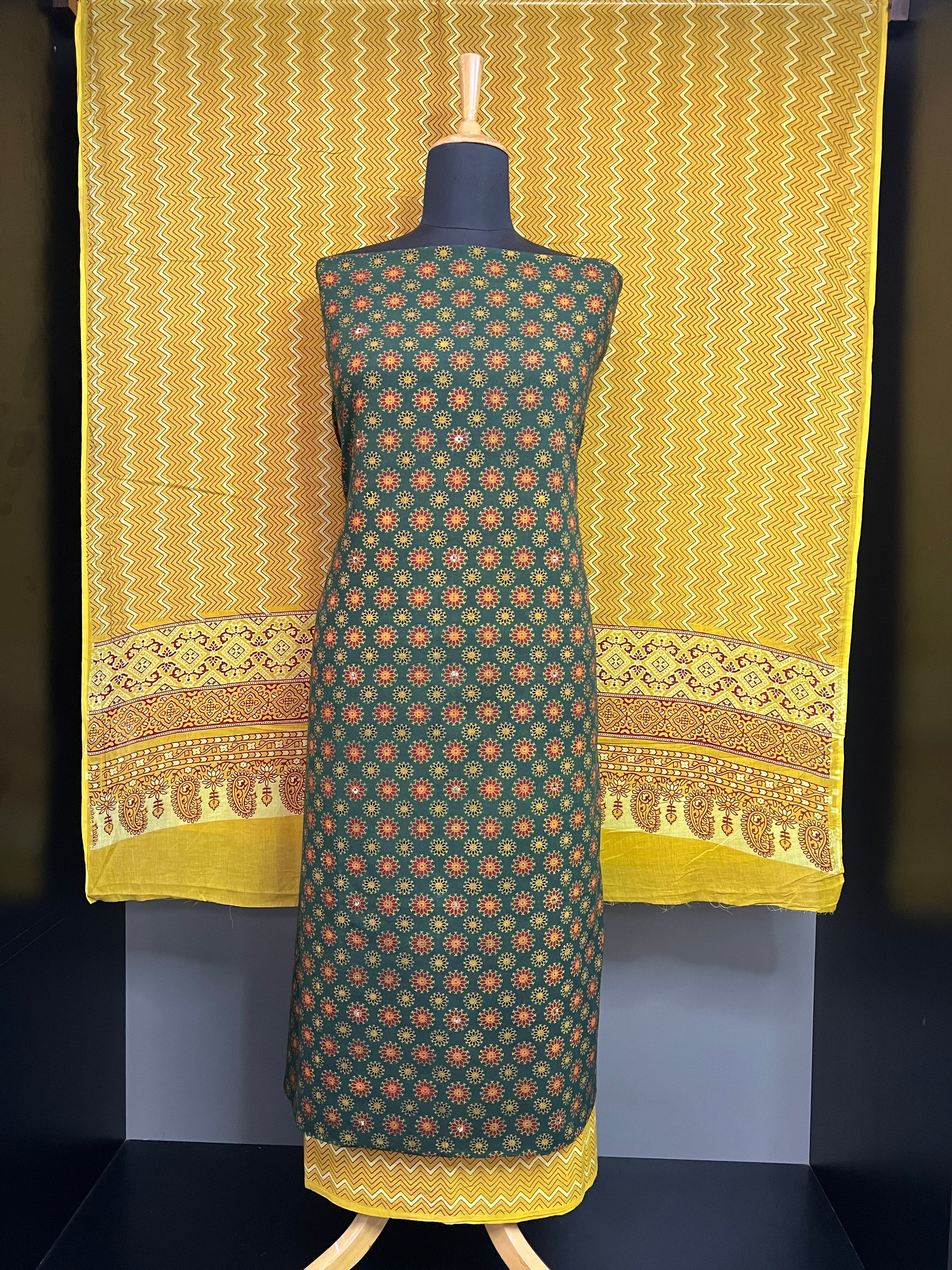 Ajrakh Printed Soft Cotton Salwar Set | MF173