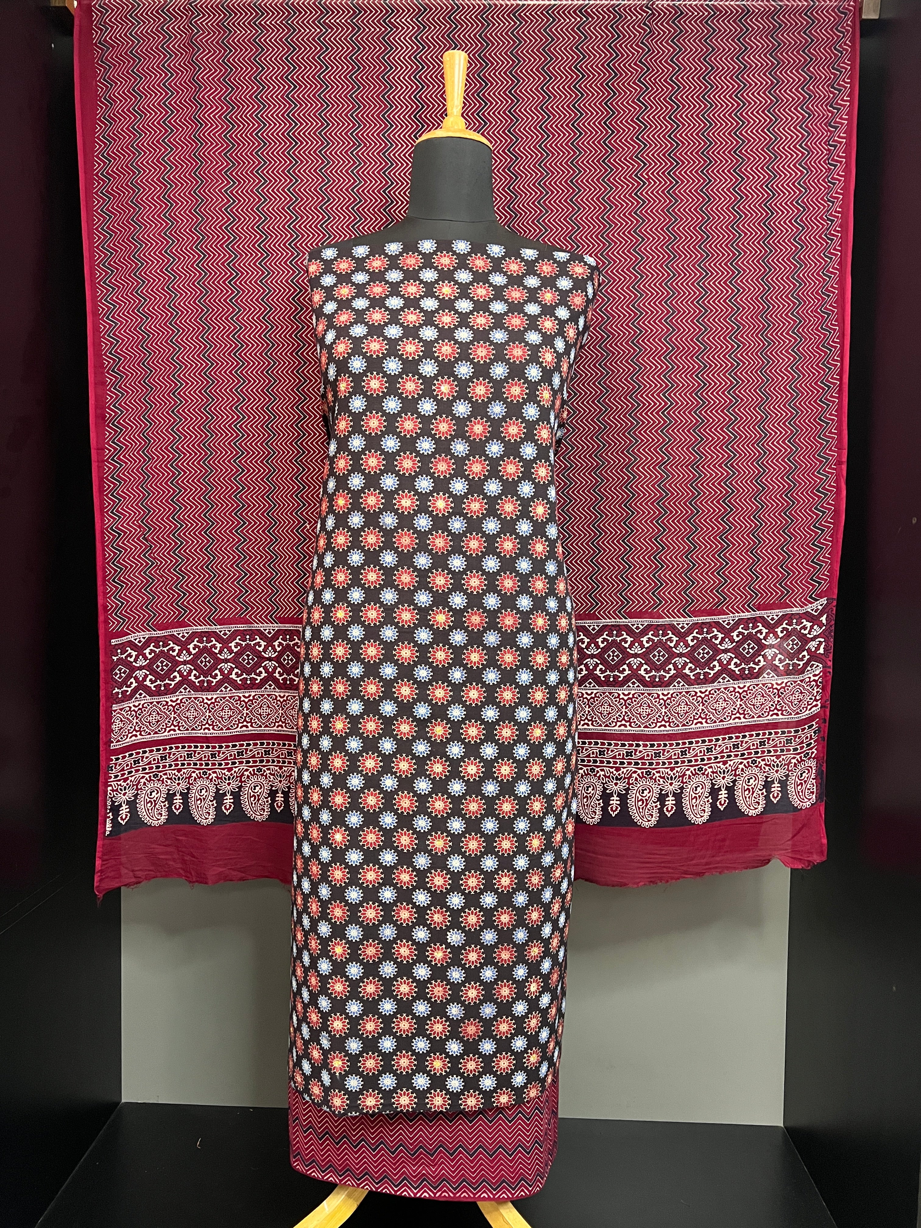Ajrakh Printed Soft Cotton Salwar Set | MF172