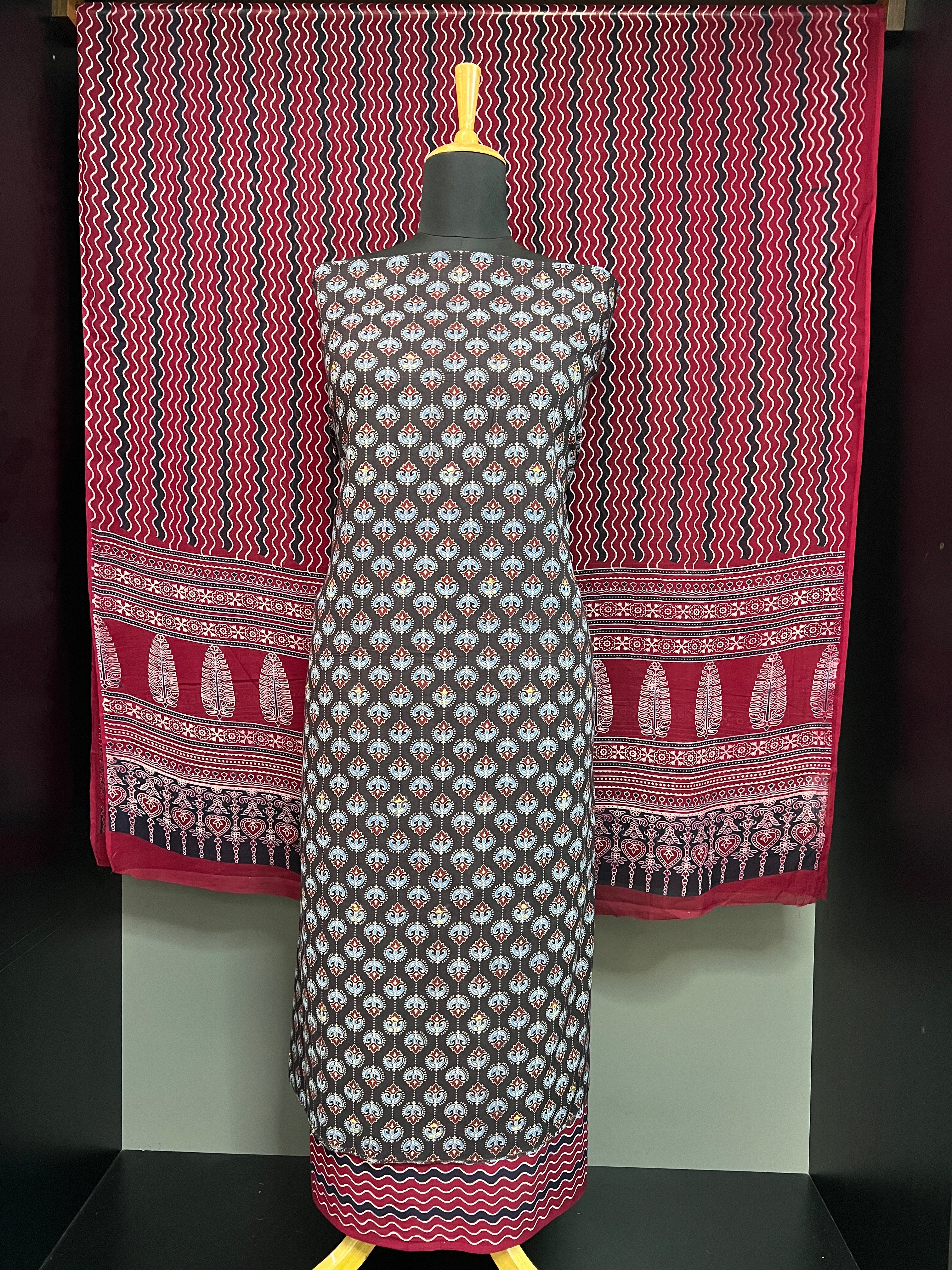 Ajrakh Printed Soft Cotton Salwar Set | MF176