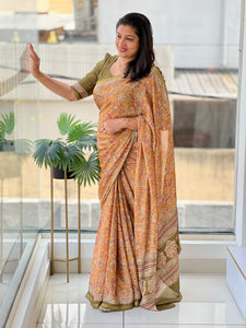 Paisley Printed Semi Silk Saree | SSN357