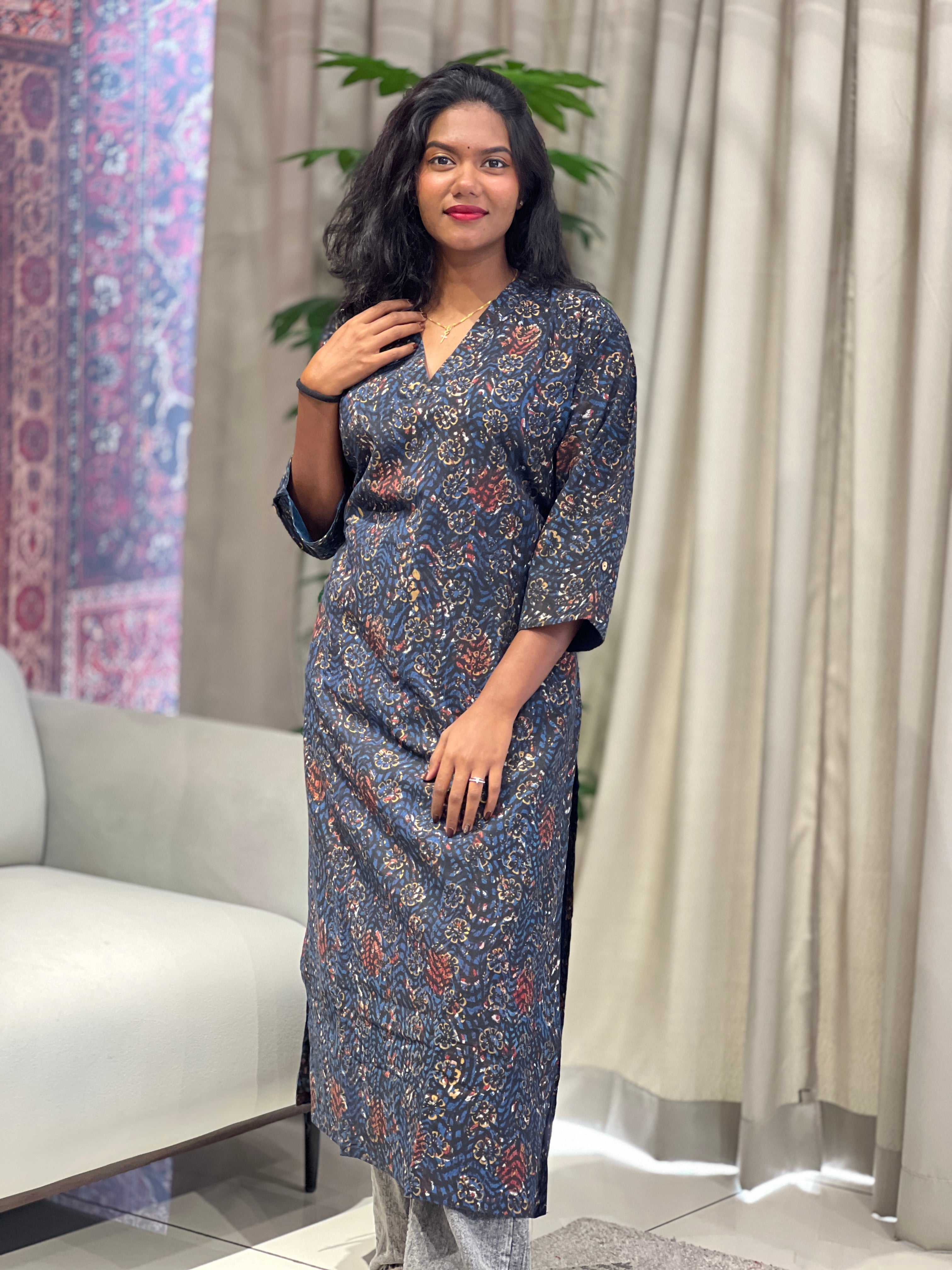 Printed Cotton Kurta | RMLA216