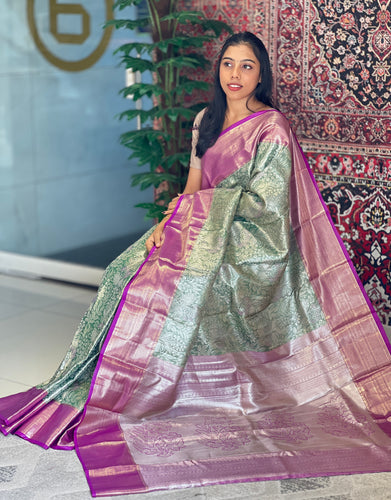 Traditional Floral Patterned Banarasi Silk Saree | PMC138