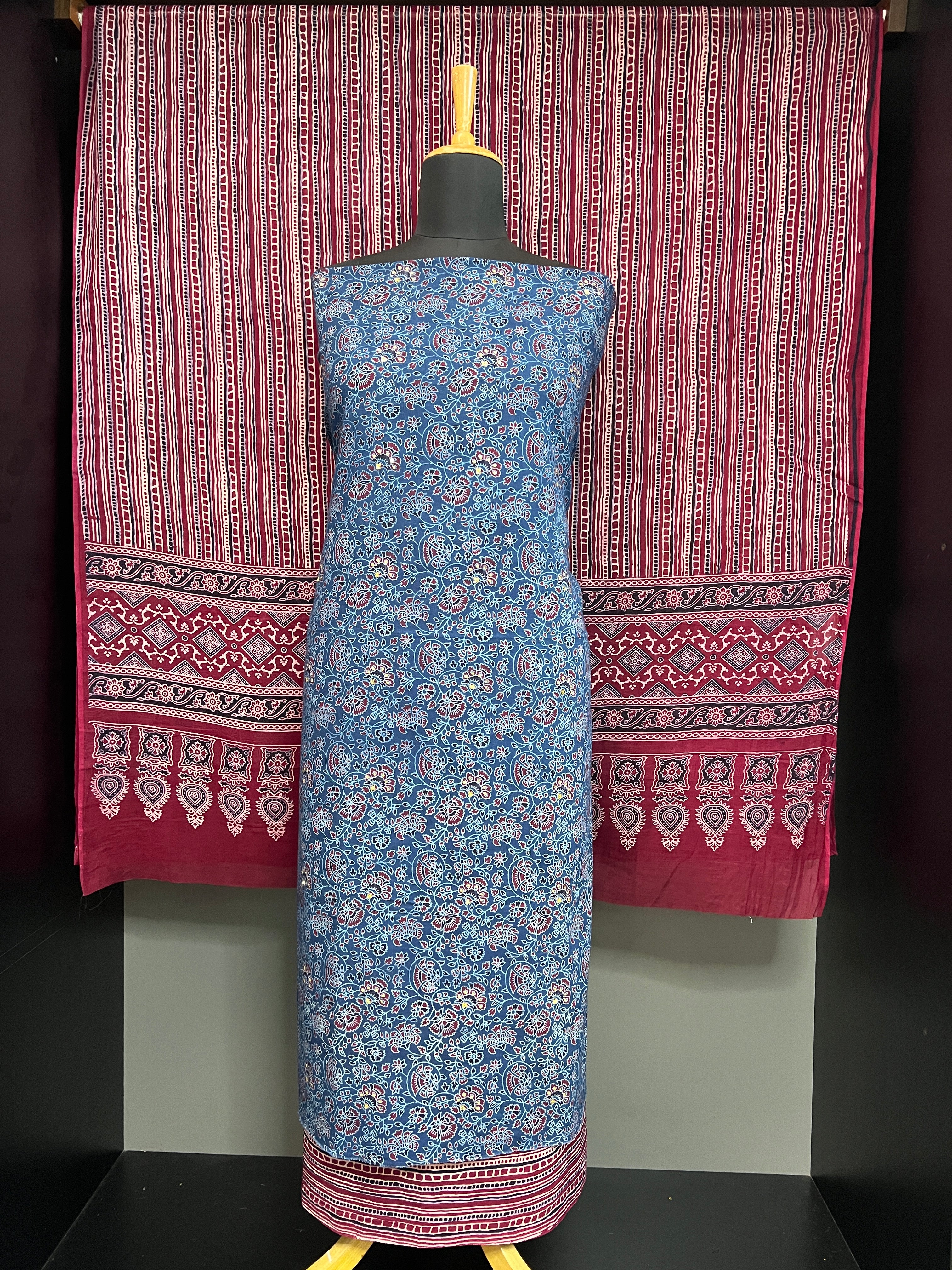 Ajrakh Printed Soft Cotton Salwar Set | MF163