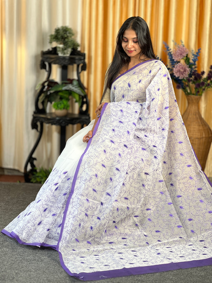 Machine Embroidered Kota Saree | RR210